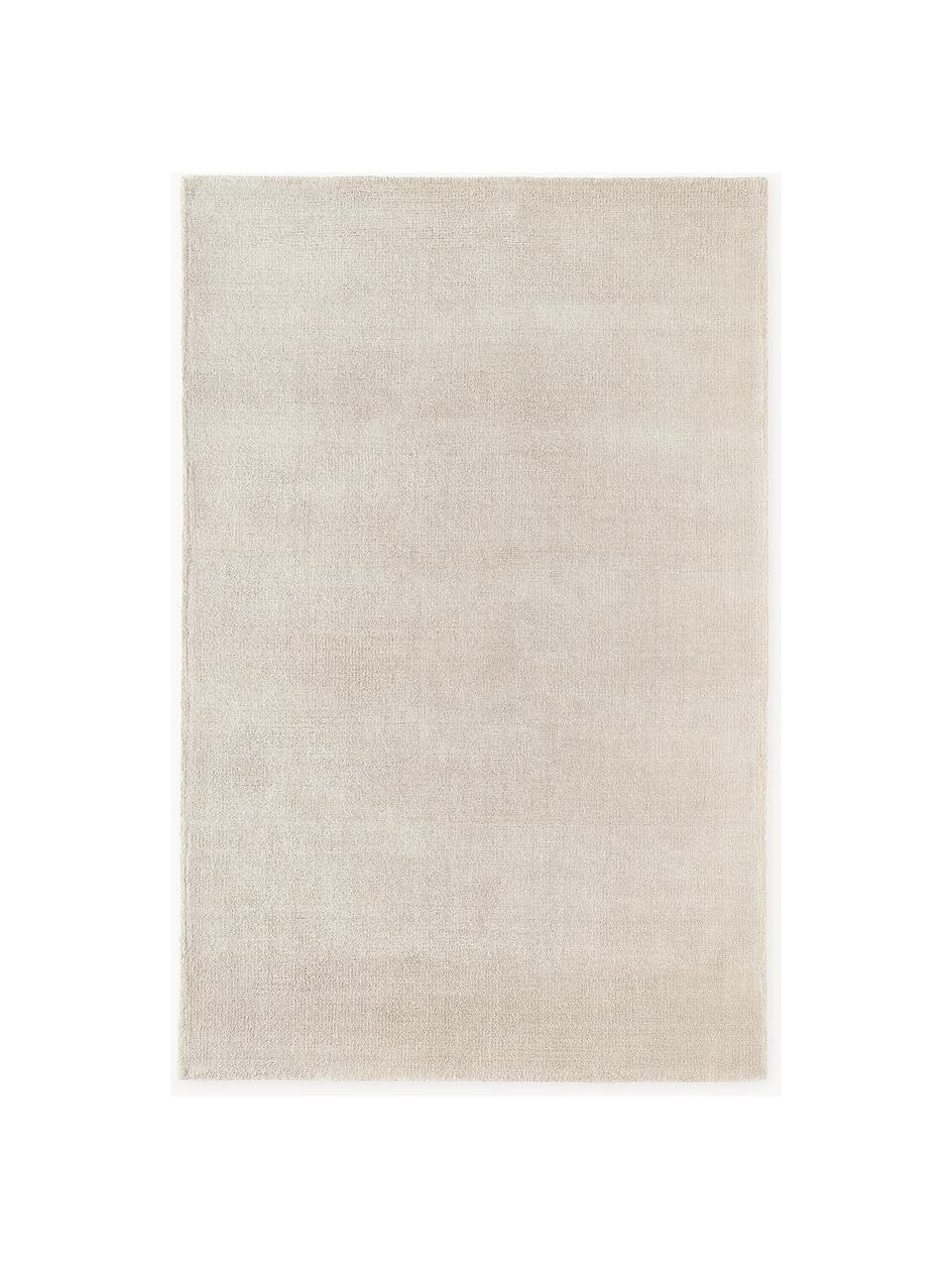 Handgewebter Kurzflor-Teppich Ainsley, 60 % Polyester, GRS-zertifiziert
40 % Wolle, Hellbeige, B 80 x L 150 cm (Grösse XS)