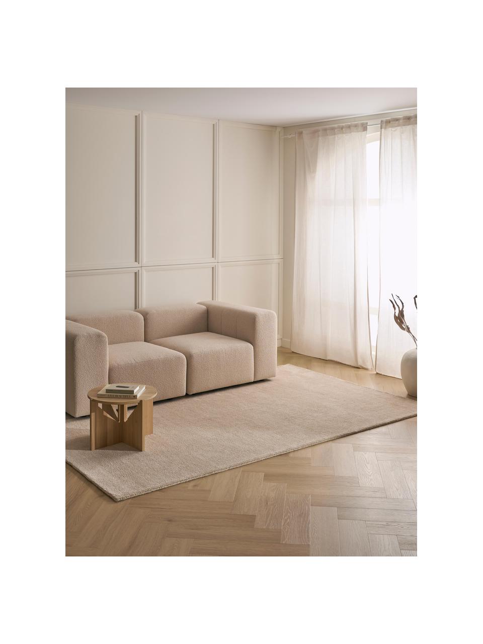 Handgewebter Kurzflor-Teppich Ainsley, 60 % Polyester, GRS-zertifiziert
40 % Wolle, Hellbeige, B 80 x L 150 cm (Grösse XS)