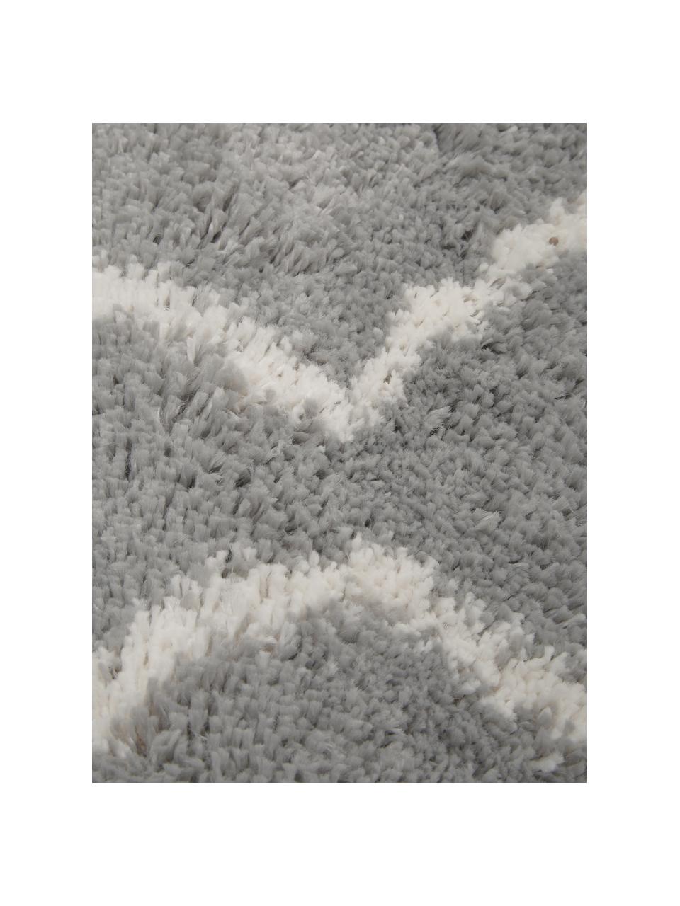 Okrúhly koberec s vysokým vlasom Velma, Sivá, krémová biela, Ø 150 cm (veľkosť M)