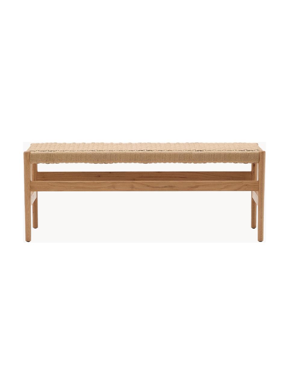 Banc en chêne Zaide, Beige, chêne clair, larg. 120 x prof. 45 cm