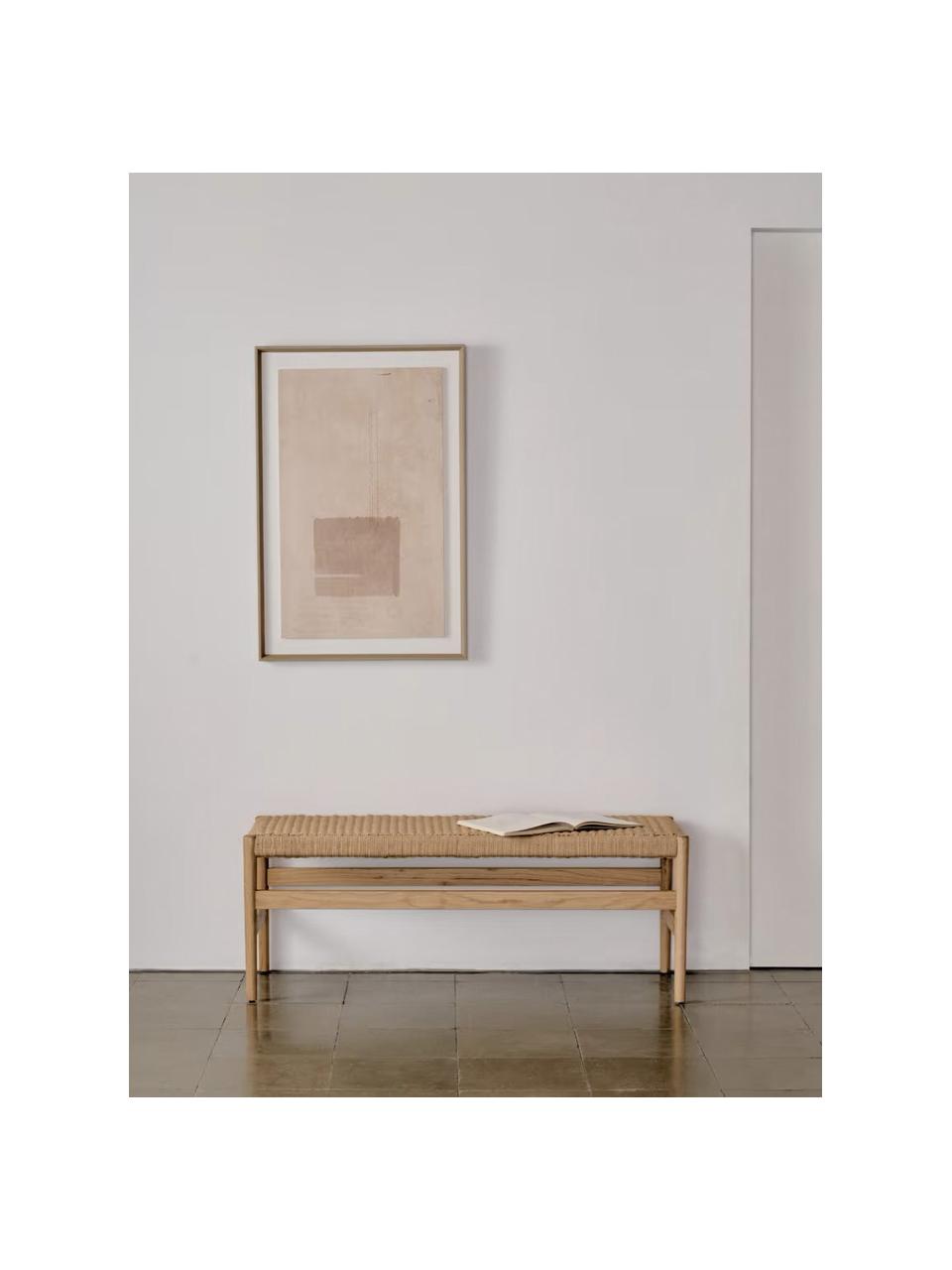 Banc en chêne Zaide, Beige, chêne clair, larg. 120 x prof. 45 cm