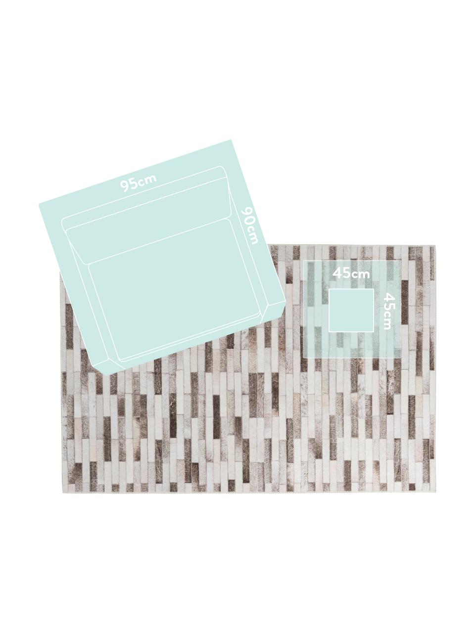 Teppich My Bonanza in Patchwork-Felloptik, Flor: 100% Polyester, Beige- und Brauntöne, B 80 x L 150 cm (Größe XS)