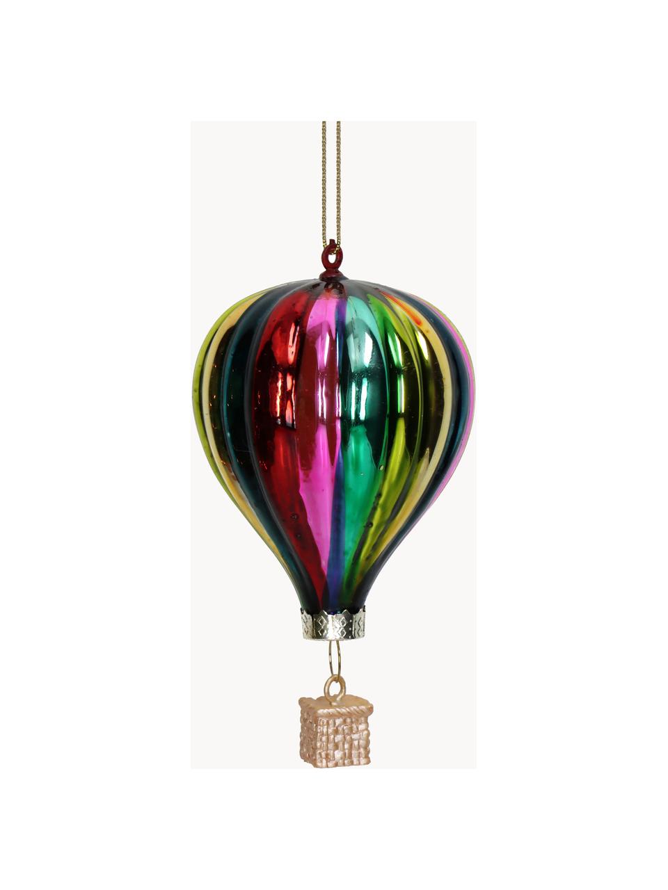 Addobbo per albero a forma di mongolfiera Rainbow, Vetro, Multicolore, Ø 6 x Alt. 10 cm