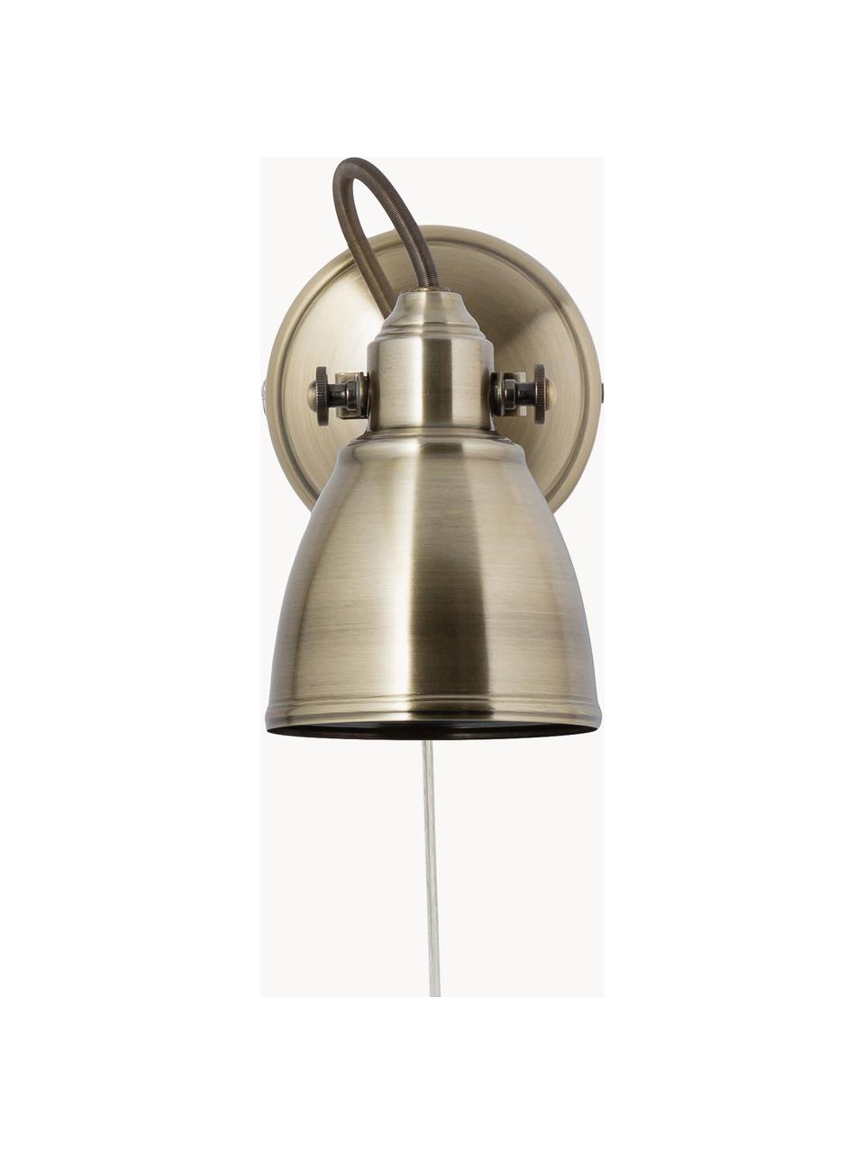 Verstelbare wandlamp Fjallbacka met stekker, Lampenkap: gecoat metaal, Goudkleurig, D 20 x H 17 cm