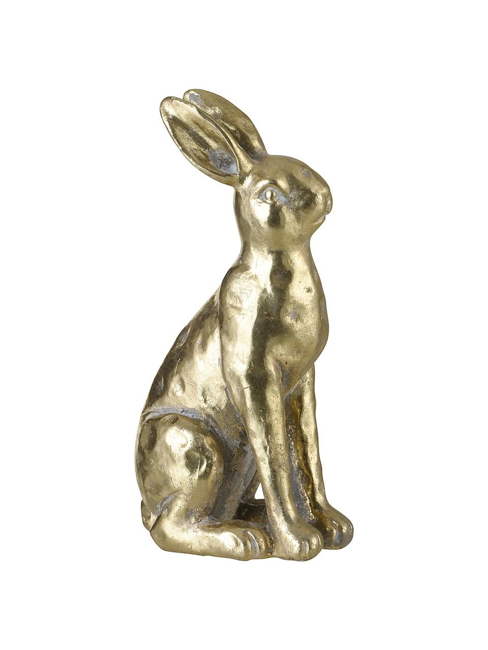 Objet déco lapin doré Hare, Plastique, Couleur dorée, larg. 8 x haut. 15 cm