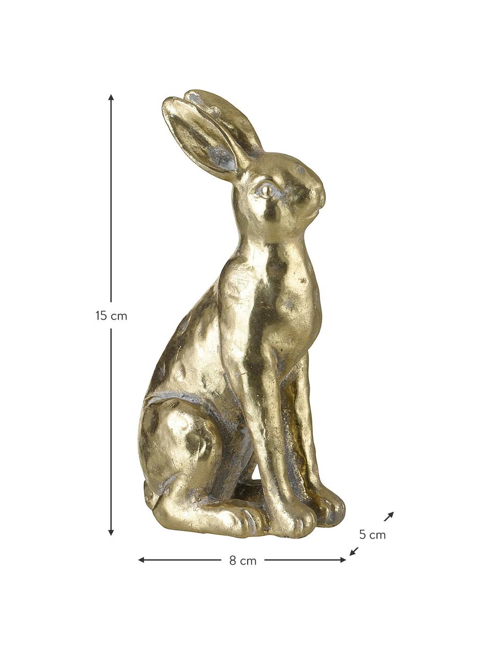 Objet déco lapin doré Hare, Plastique, Couleur dorée, larg. 8 x haut. 15 cm
