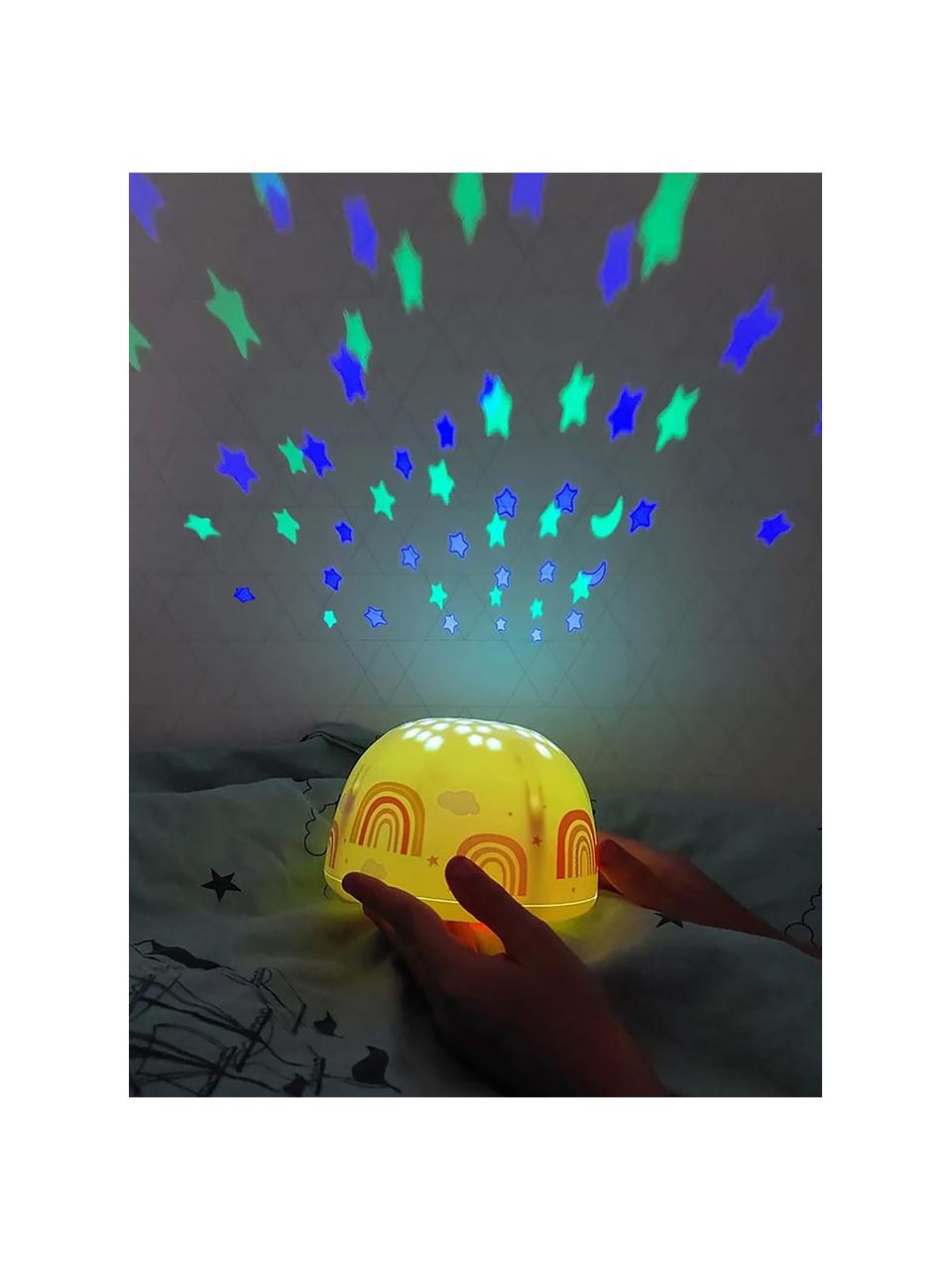 Sternenhimmel-Projektor Rainbows mit Timer, ABS-Kunststoff, Regenbögen, Ø 14 x H 9 cm