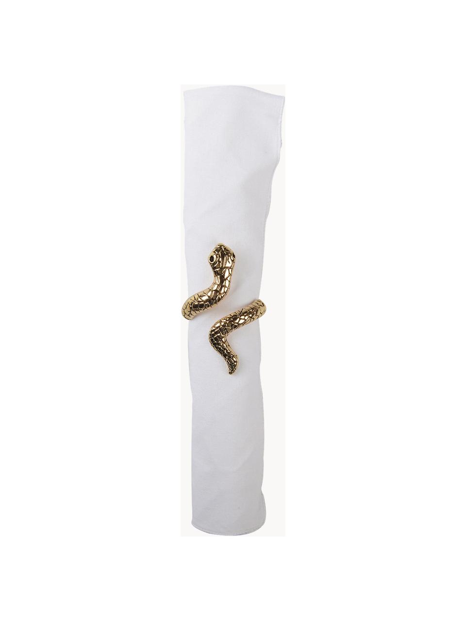 Serviettenringe Serpent mit Schlangenmotiv, 4 Stück, Metall, Goldfarben, Ø 4 x H 6 cm
