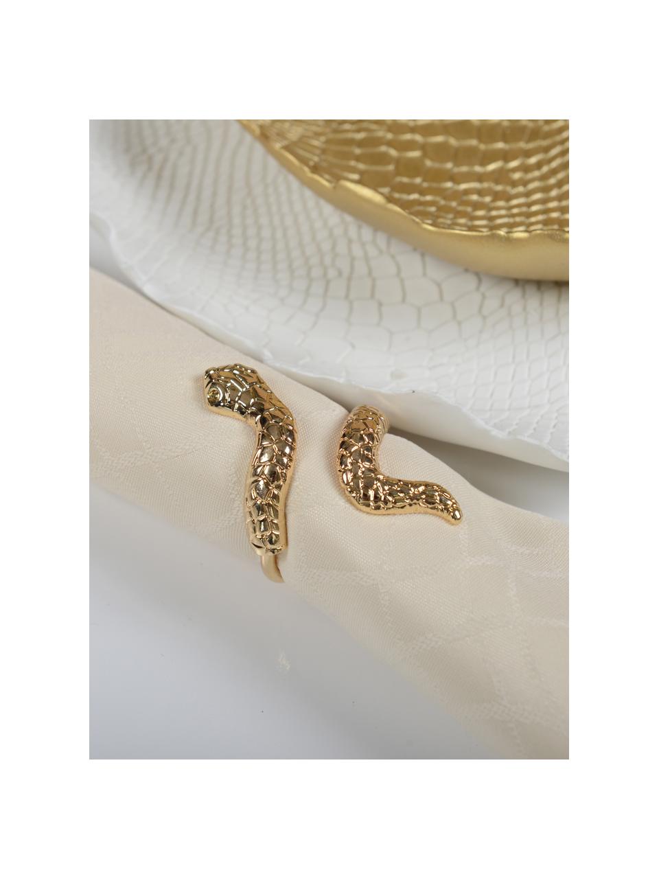 Serviettenringe Serpent mit Schlangenmotiv, 4 Stück, Metall, Goldfarben, Ø 4 x H 6 cm