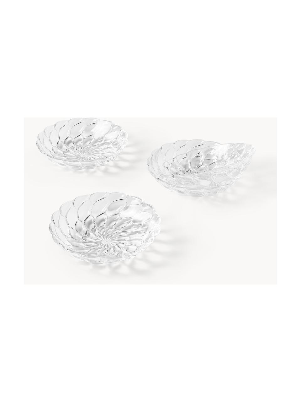 Platos hondos con relieve Jellies, 4 uds., Plástico, Transparente, Ø 22 cm