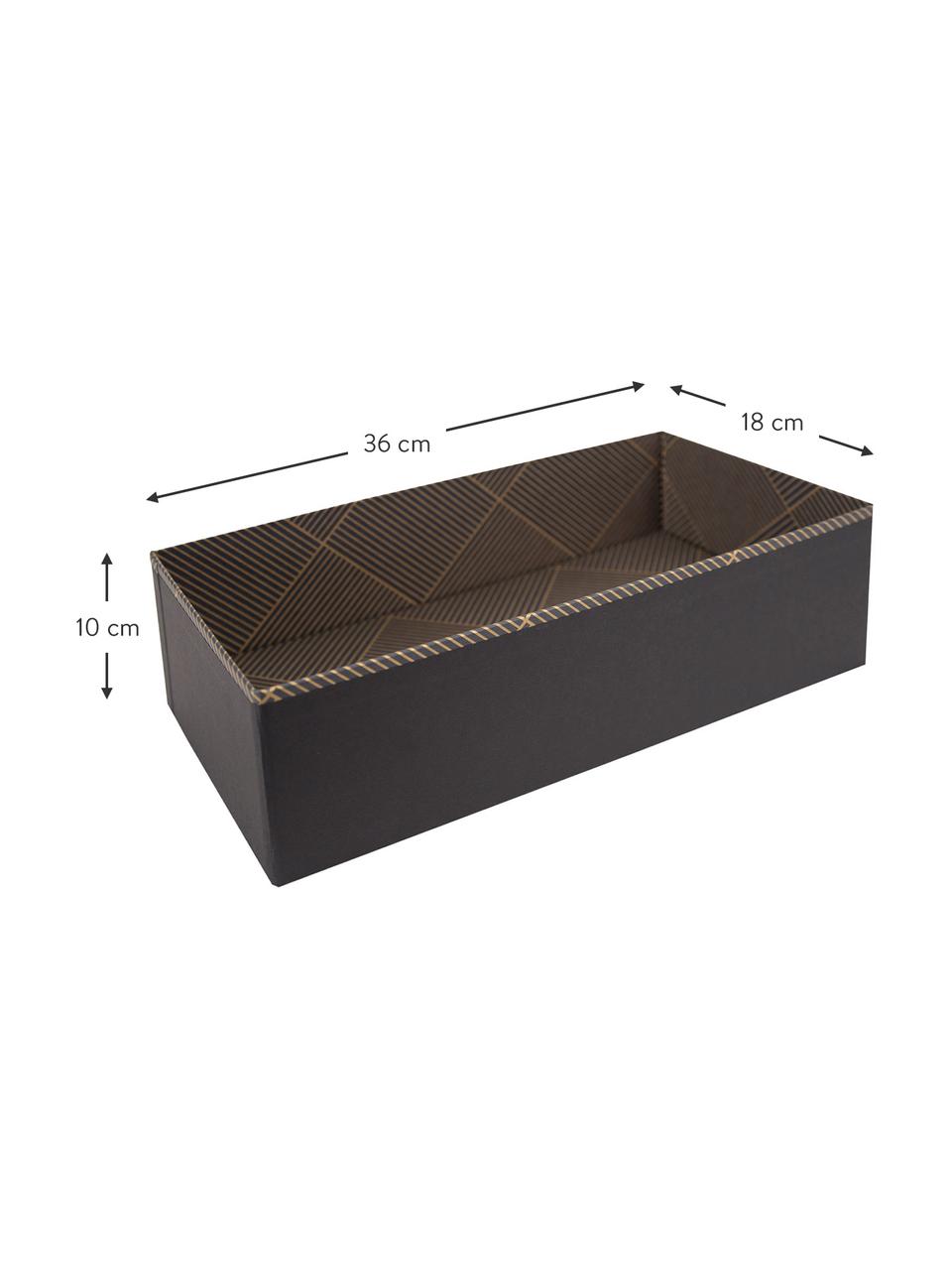 Úložný box Drawer, Pevná laminovaná lepenka, Zlatá, tmavě šedá, Š 36 cm, V 10 cm