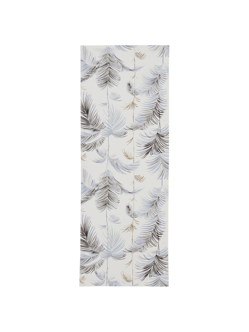 Chemin de table motif palmier Sahara, 100 % coton, Bleu, larg. 80 x long. 80 cm