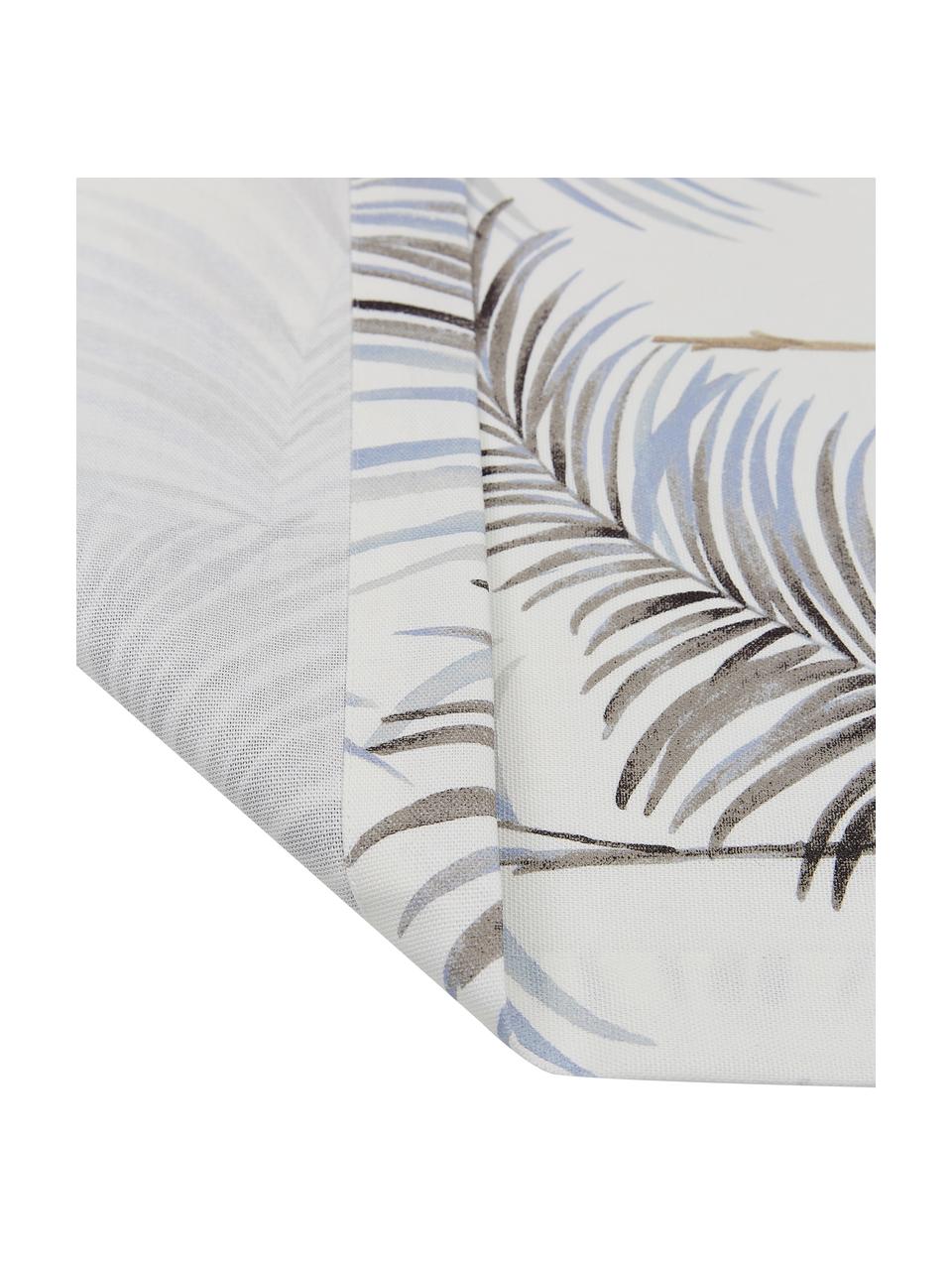Chemin de table motif palmier Sahara, 100 % coton, Bleu, larg. 80 x long. 80 cm