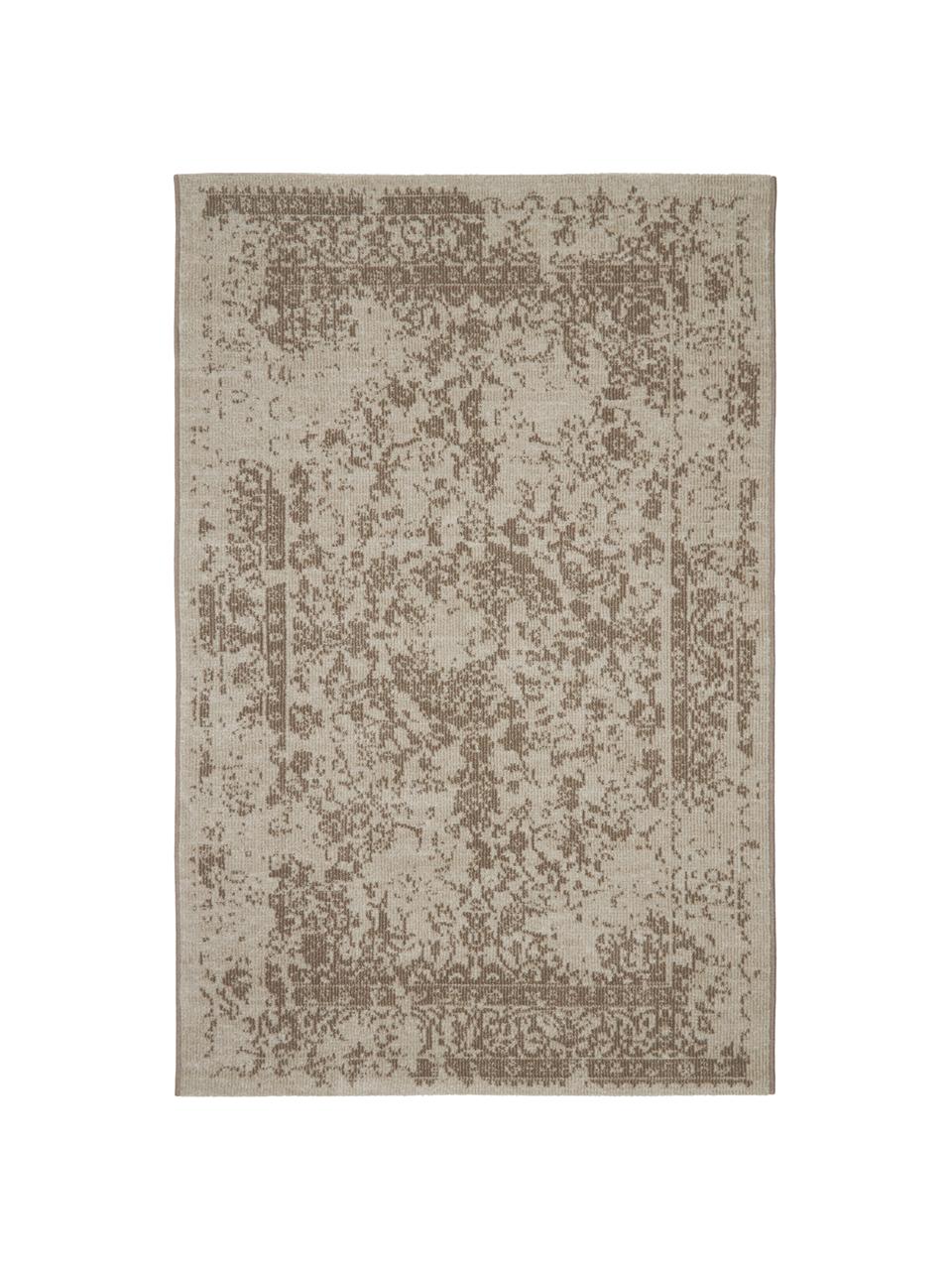 Tappeto vintage beige da interno-esterno Zadie, 100% polipropilene, Tonalità beige, Larg. 120 x Lung. 180 cm (taglia S)