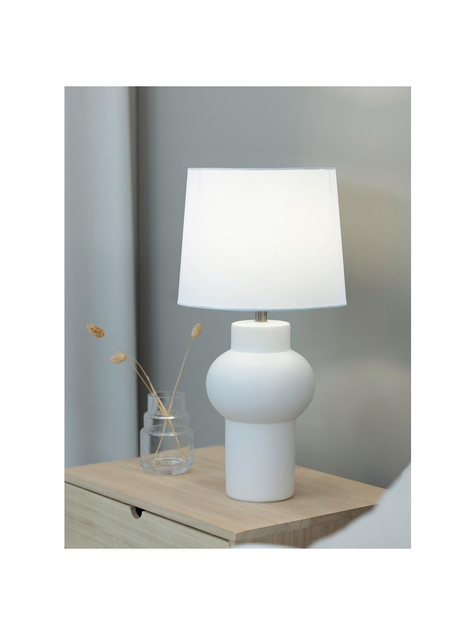 Stolová lampa Shape, Krémovobiela, biela, Ø 23 x V 46 cm