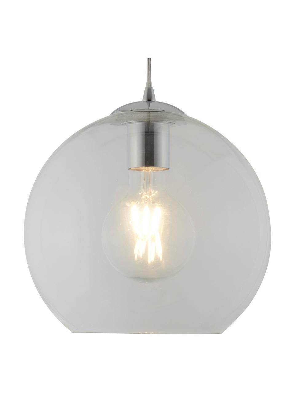 Lampa wisząca ze szkła Balls, Metal powlekany, szkło, Odcienie srebrnego, transparentny, Ø 25 x W 25 cm