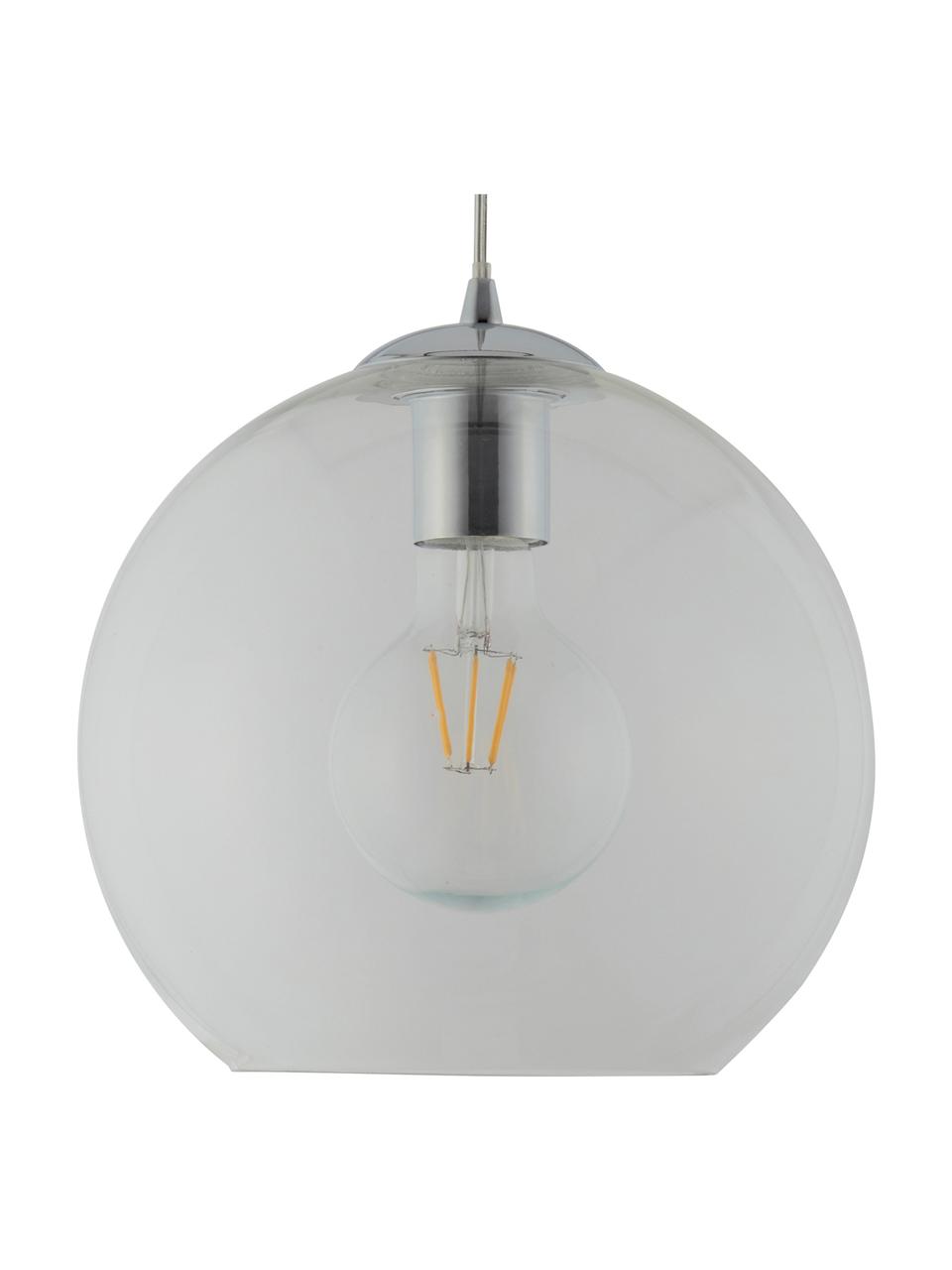 Lampa wisząca ze szkła Balls, Metal powlekany, szkło, Odcienie srebrnego, transparentny, Ø 25 x W 25 cm