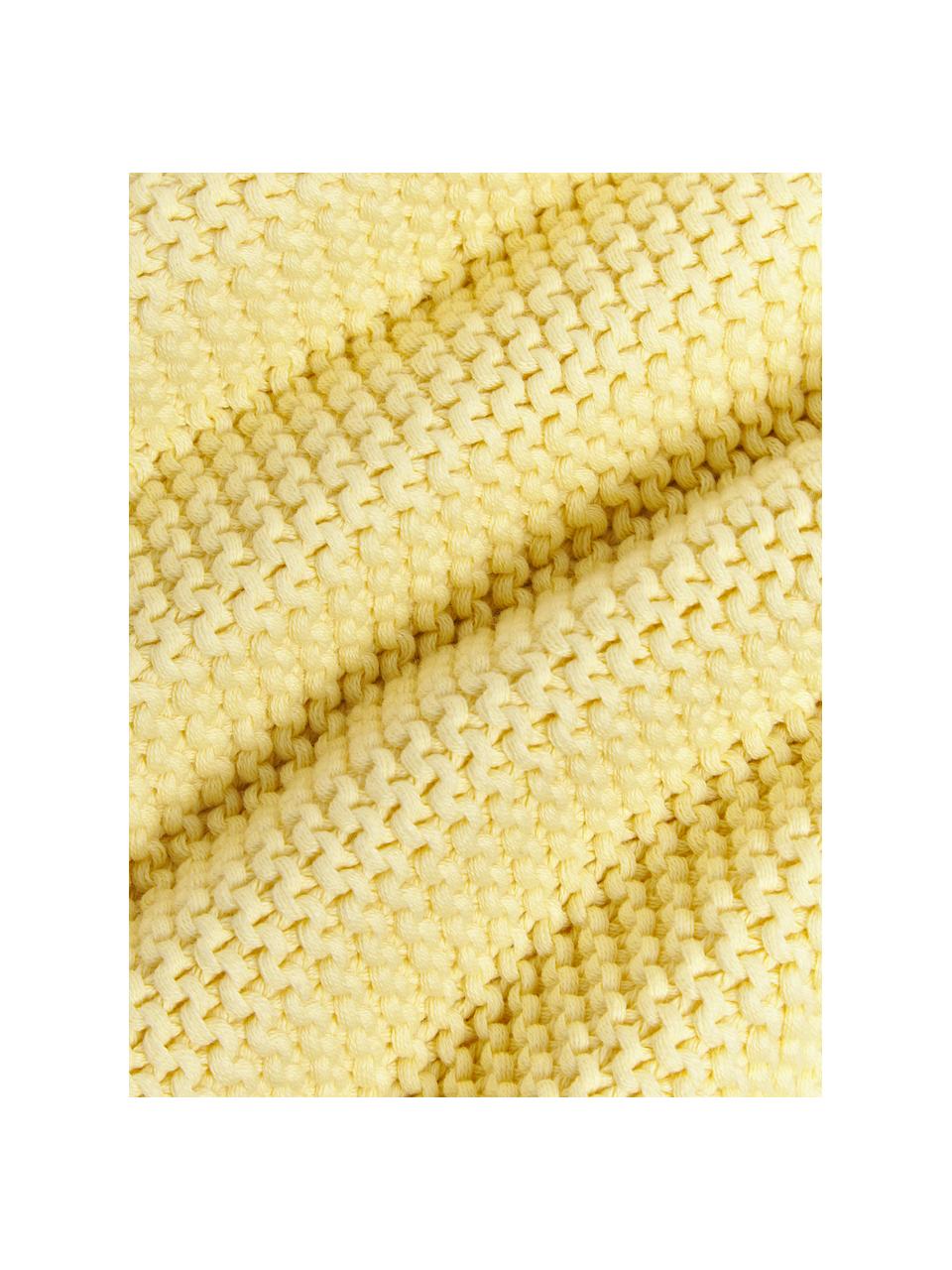 Pletený povlak na polštář z organické bavlny Adalyn, 100 % bio bavlna, s certifikátem GOTS, Světle žlutá, Š 40 cm, D 40 cm