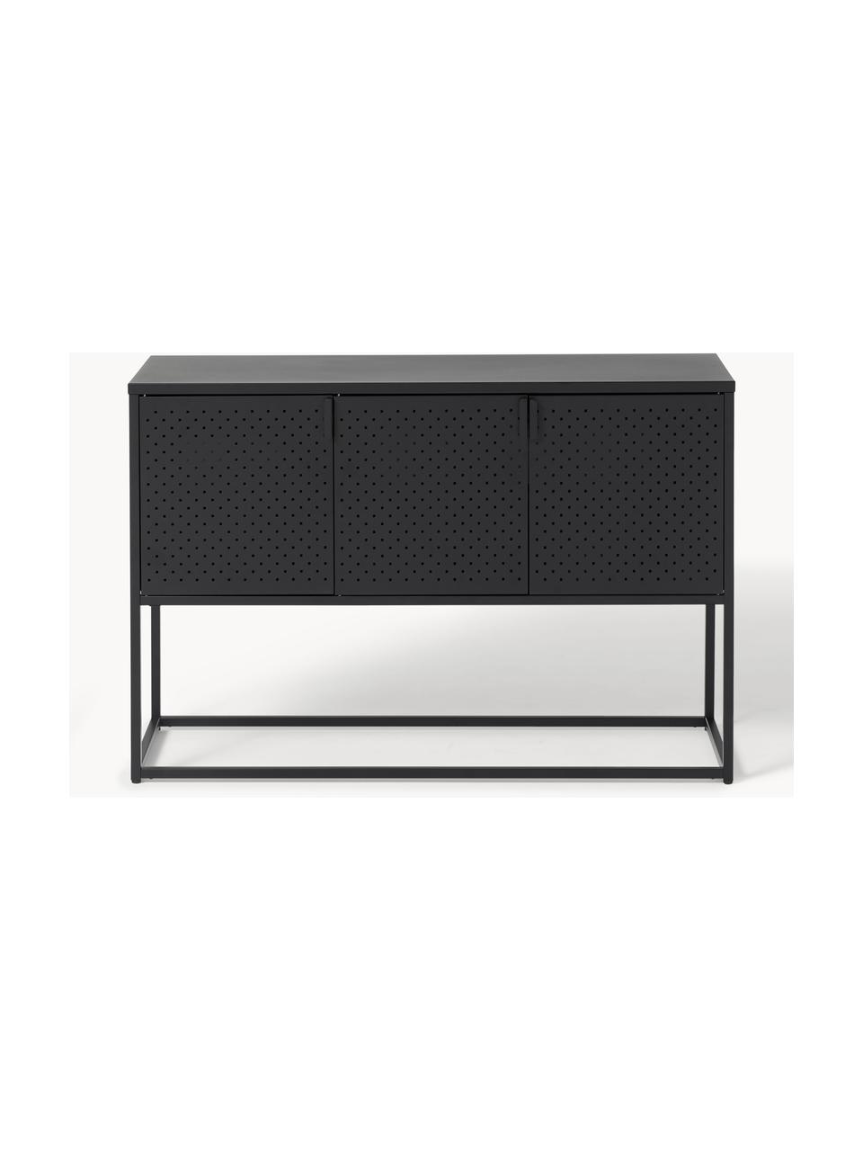 Komoda z metalu Neptun, Metal malowany proszkowo, Czarny, S 120 x W 80 cm