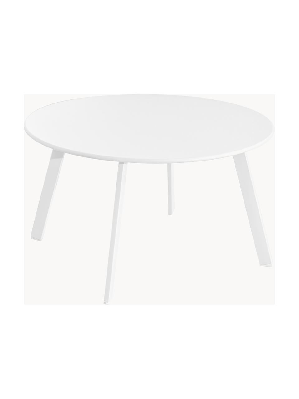 Table de jardin ronde Marzia, Acier, époxydé, Blanc, Ø 70 x haut. 40 cm