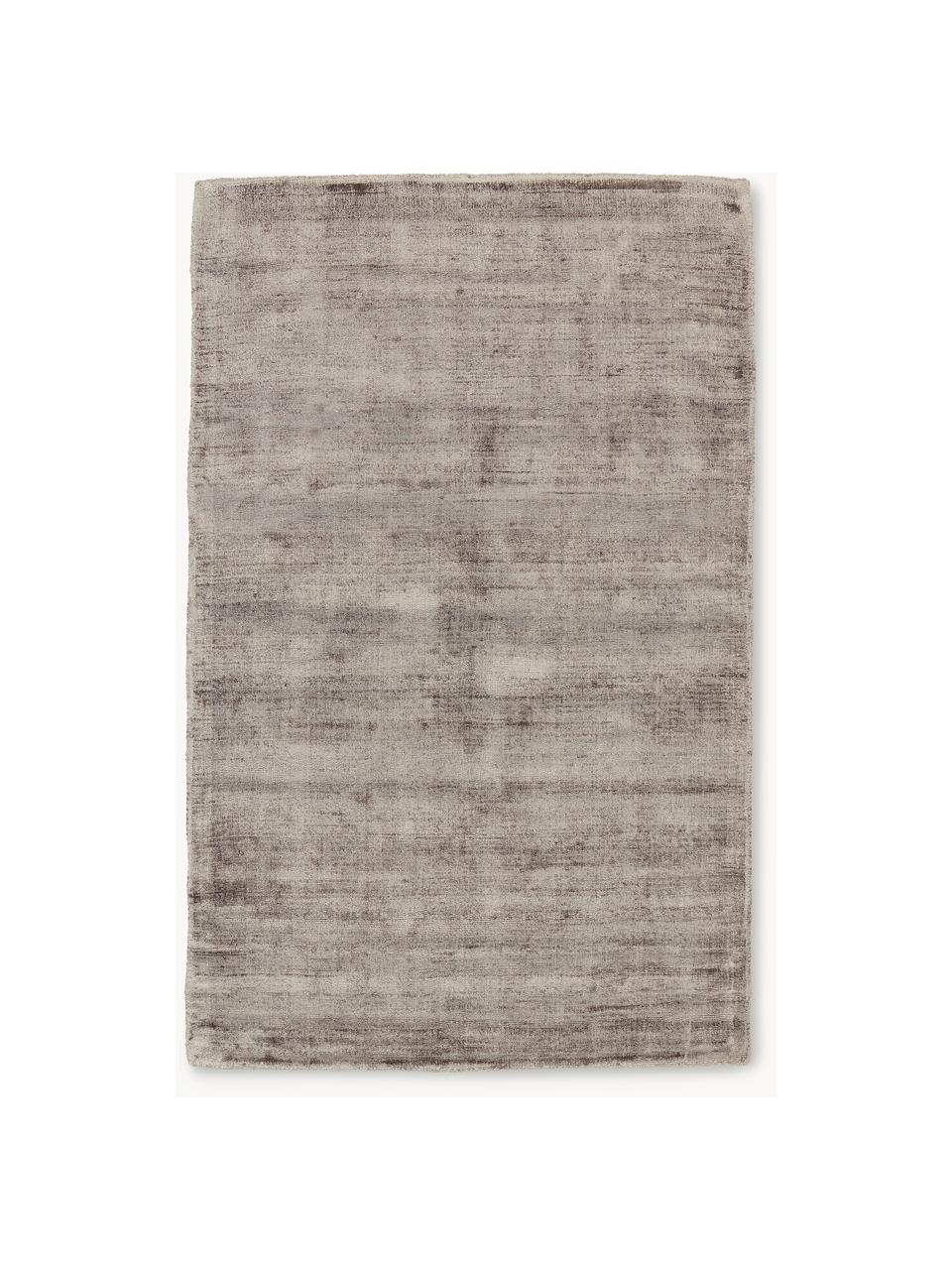 Handgeweven viscose vloerkleed Jane, Onderzijde: 100% katoen Het in dit pr, Taupe, B 200 x L 300 cm (maat L)