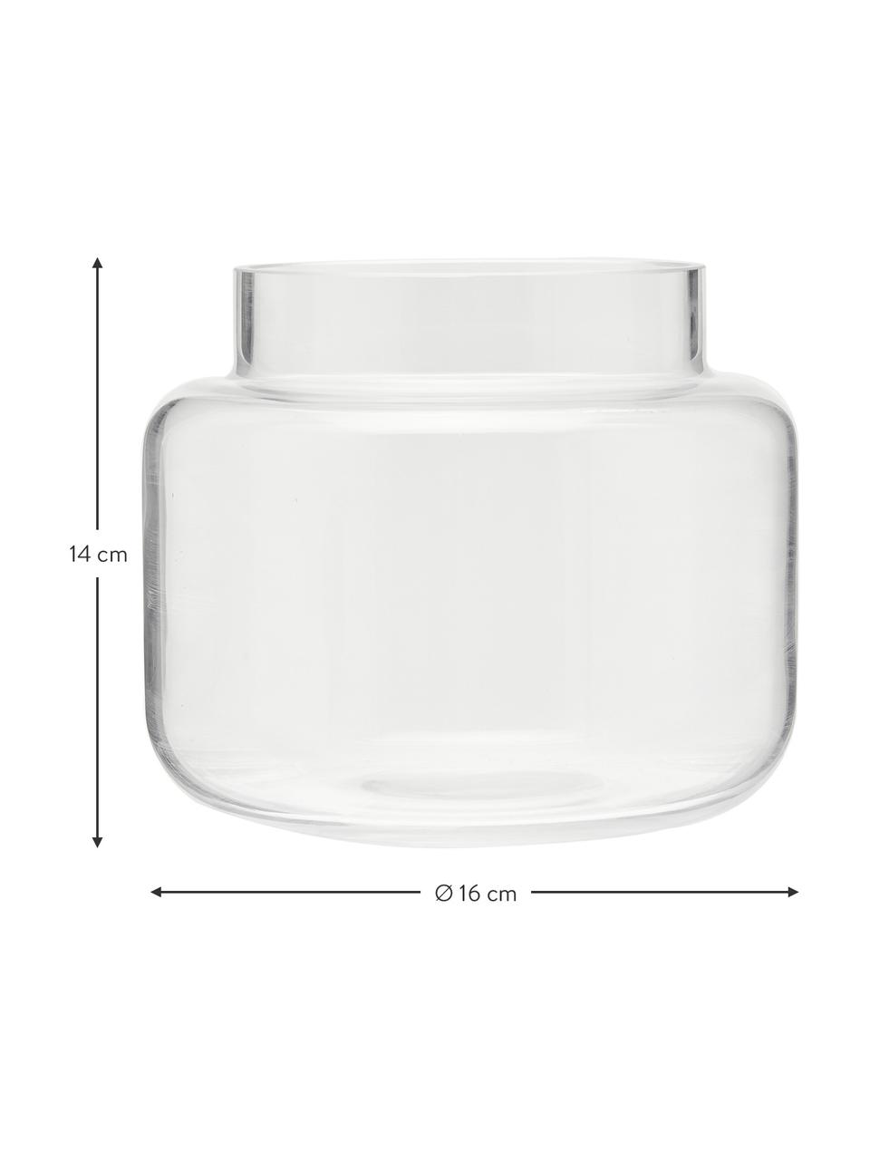 Skleněná váza Lasse, Sklo, Transparentní, Ø 16 cm, V 14 cm