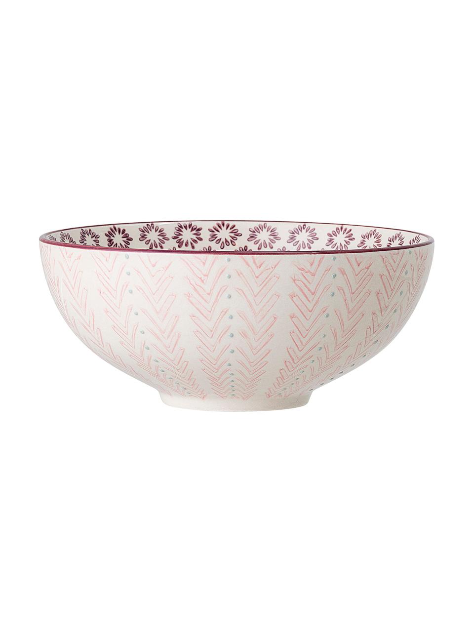 Bol à motif floral Maya, Grès cérame, Blanc crème, rose, lilas, vert, Ø 21 x haut. 9 cm