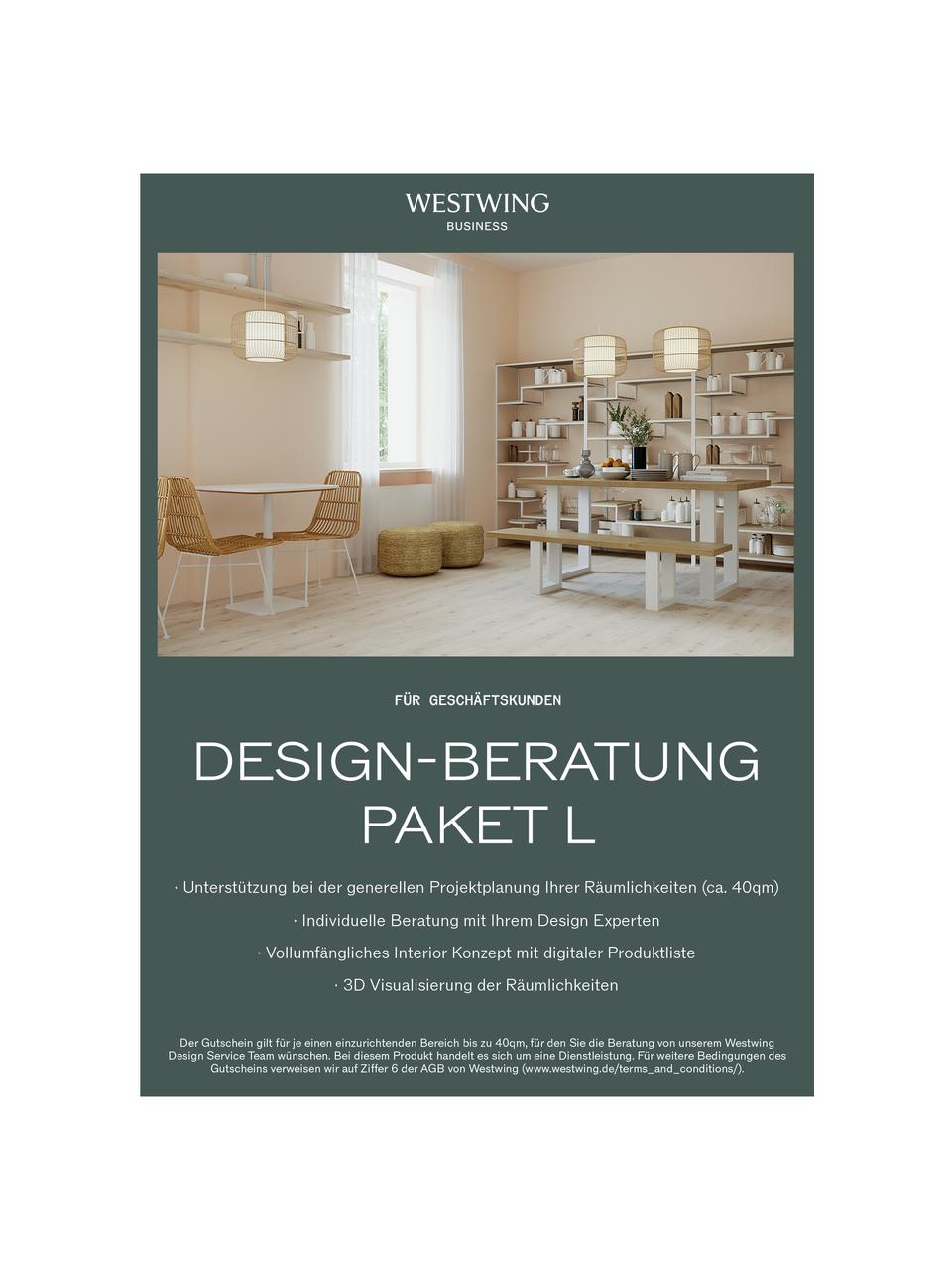 Design-Beratung für Geschäftskunden, Digitaler Gutschein.
Nach Erhalt Deiner Bestellung, wirst Du zeitnah von uns kontaktiert und vereinbarst dein telefonisches Beratungsgespräch mit deinem persönlichen Interior Designer., Paket L, Wohnbereich(e)