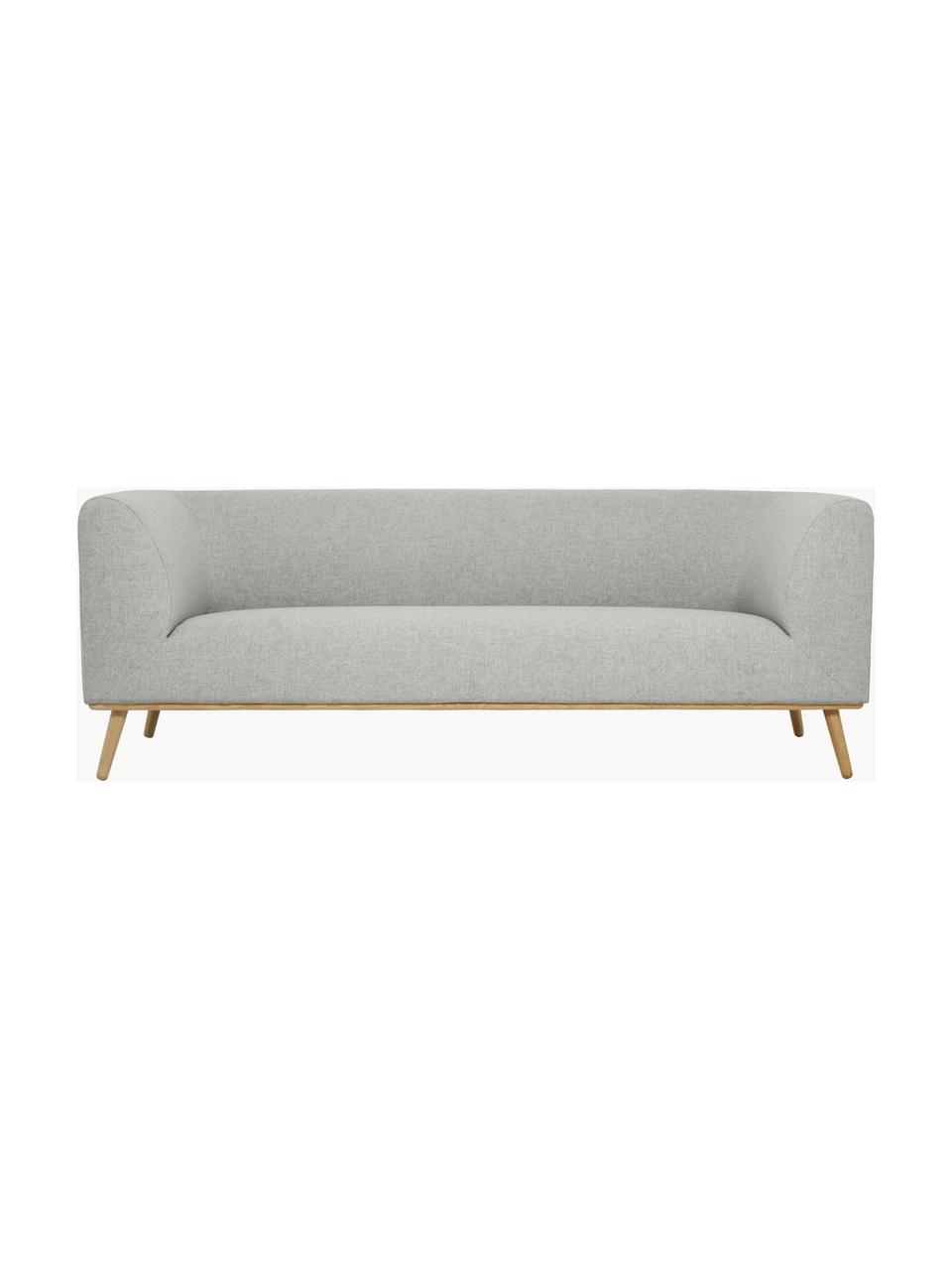 Sofa Archie (3-Sitzer) mit Eichenholz-Füßen, Bezug: 100% Wolle, Gestell: Kiefernholz, FSC-zertifiz, Beine: Massives Eichenholz, FSC-, Webstoff Hellgrau, B 222 x T 90 cm