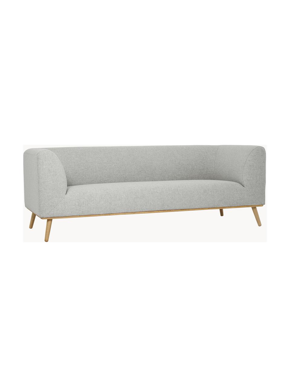 Sofa Archie (3-Sitzer) mit Eichenholz-Füßen, Bezug: 100% Wolle, Gestell: Kiefernholz, FSC-zertifiz, Beine: Massives Eichenholz, FSC-, Webstoff Hellgrau, B 222 x T 90 cm