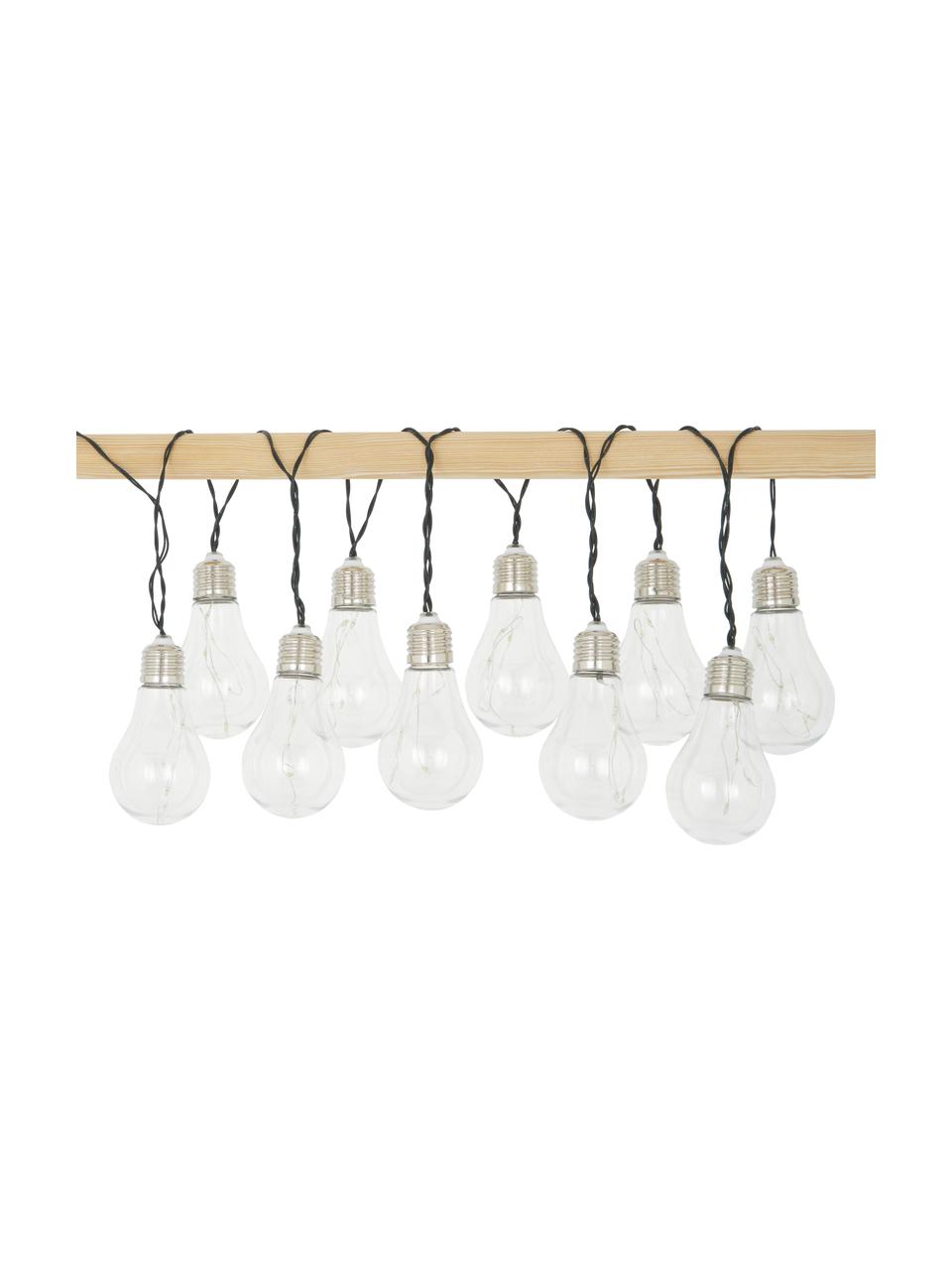 Solar lichtslinger Martin, 300 cm, 10 lampions, Lampions: kunststof, Lampenkappen: transparant met splintereffect Lampfitting: nikkel, L 300 cm