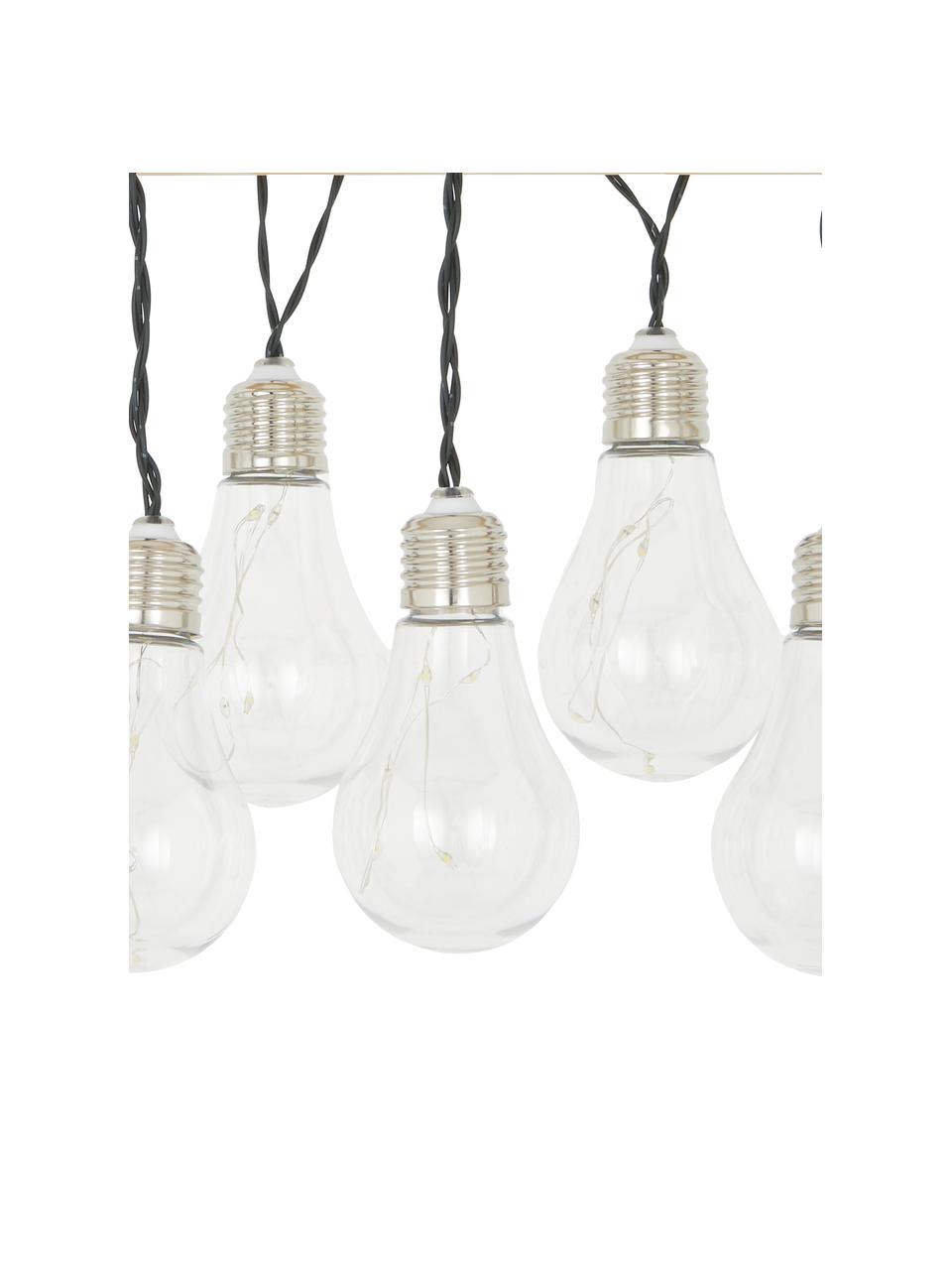 Solar lichtslinger Martin, 300 cm, 10 lampions, Lampions: kunststof, Lampenkappen: transparant met splintereffect Lampfitting: nikkel, L 300 cm