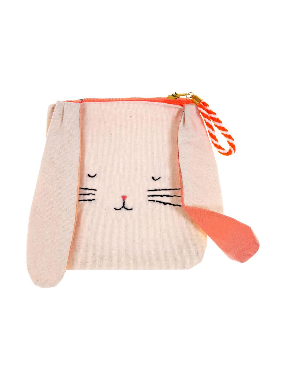 Kinder portemonnee Bunny, Linnen, Beige, oranje, zwart, 13 x 15 cm