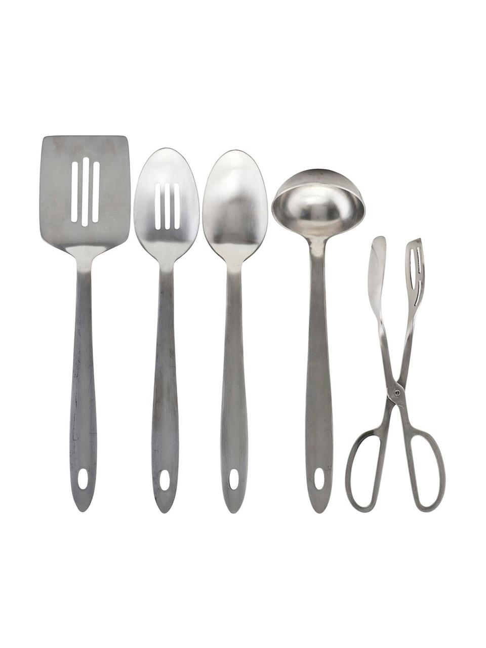 Küchenutensilien Take in Silber, 5er-Set, Edelstahl, Silberfarben, Set mit verschiedenen Grössen