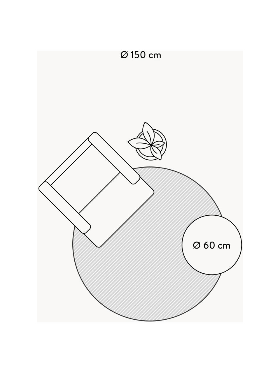 Alfombra infantil redonda con letras de diseño ABC, Algodón reciclado (80% algodón, 20% otras fibras), Rosa palo, Ø 150 cm (Tamaño M)
