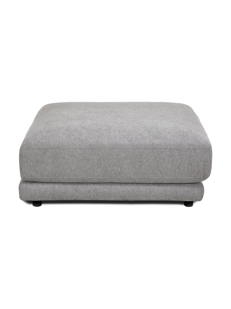 Poggiapiedi da divano in tessuto grigio Jasmin, Rivestimento: 85% poliestere, 15% nylon, Struttura: legno massiccio di abete , Piedini: plastica, Tessuto grigio, Larg. 105 x Alt. 75 cm