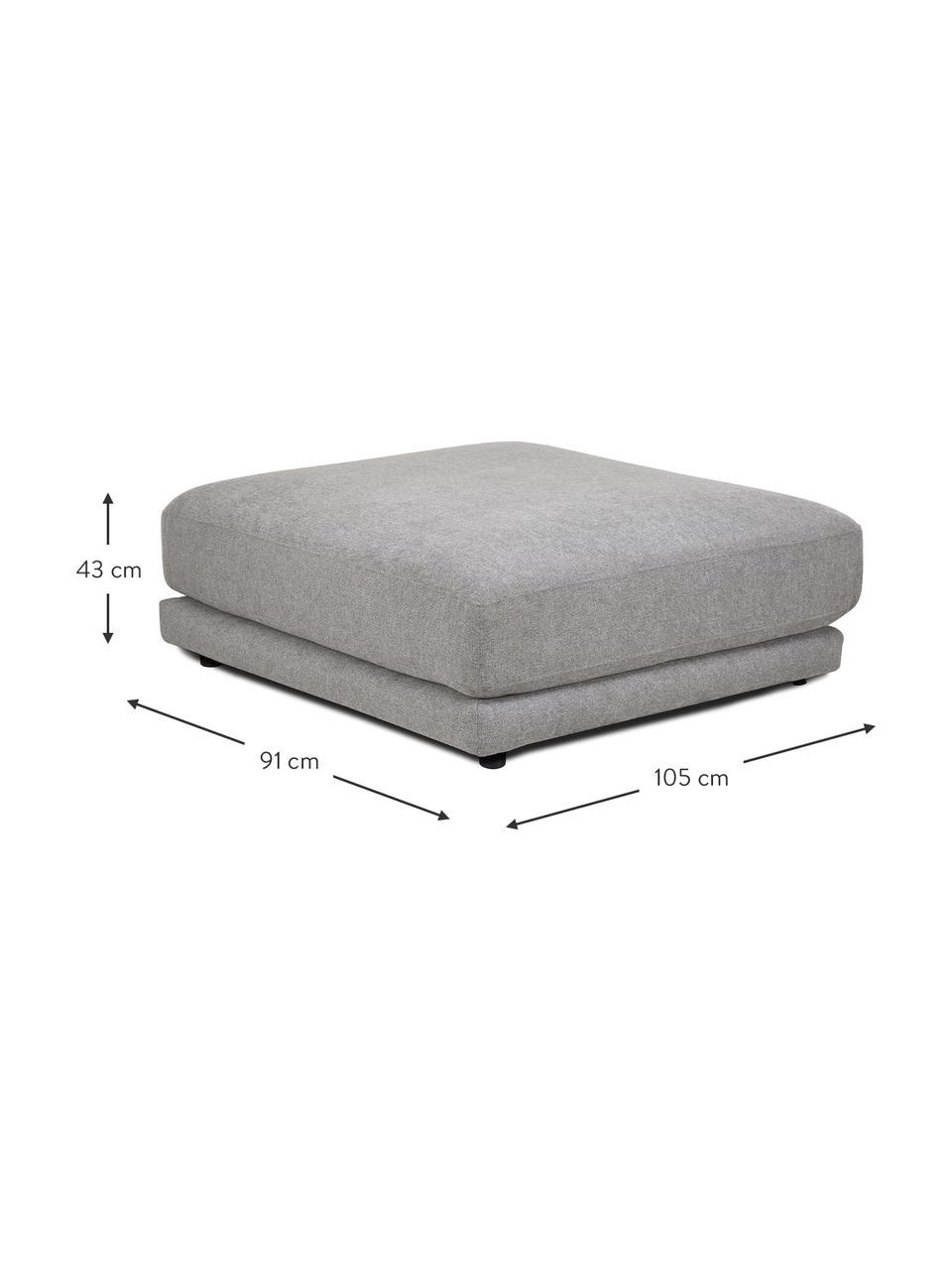 Sofa-Hocker Jasmin in Grau, Bezug: 85% Polyester, 15% Nylon , Gestell: Massives Fichtenholz FSC-, Füße: Kunststoff, Webstoff Grau, B 105 x H 43 cm