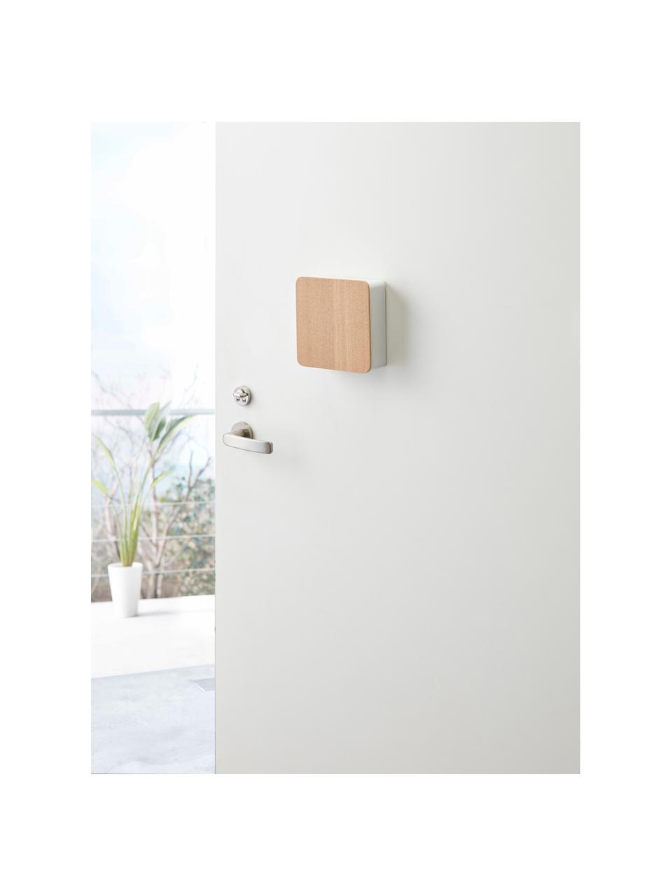 Boîte à clés avec dos magnétique Rin, Blanc, bois clair, larg. 16 x prof. 16 cm