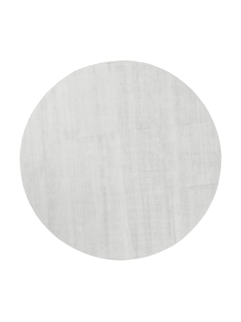Tapis rond en viscose tissé main Jane, Gris argenté, Ø 250 cm (taille XL)