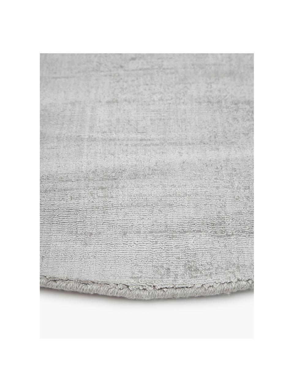 Tapis rond en viscose tissé main Jane, Gris clair, Ø 250 cm (taille XL)