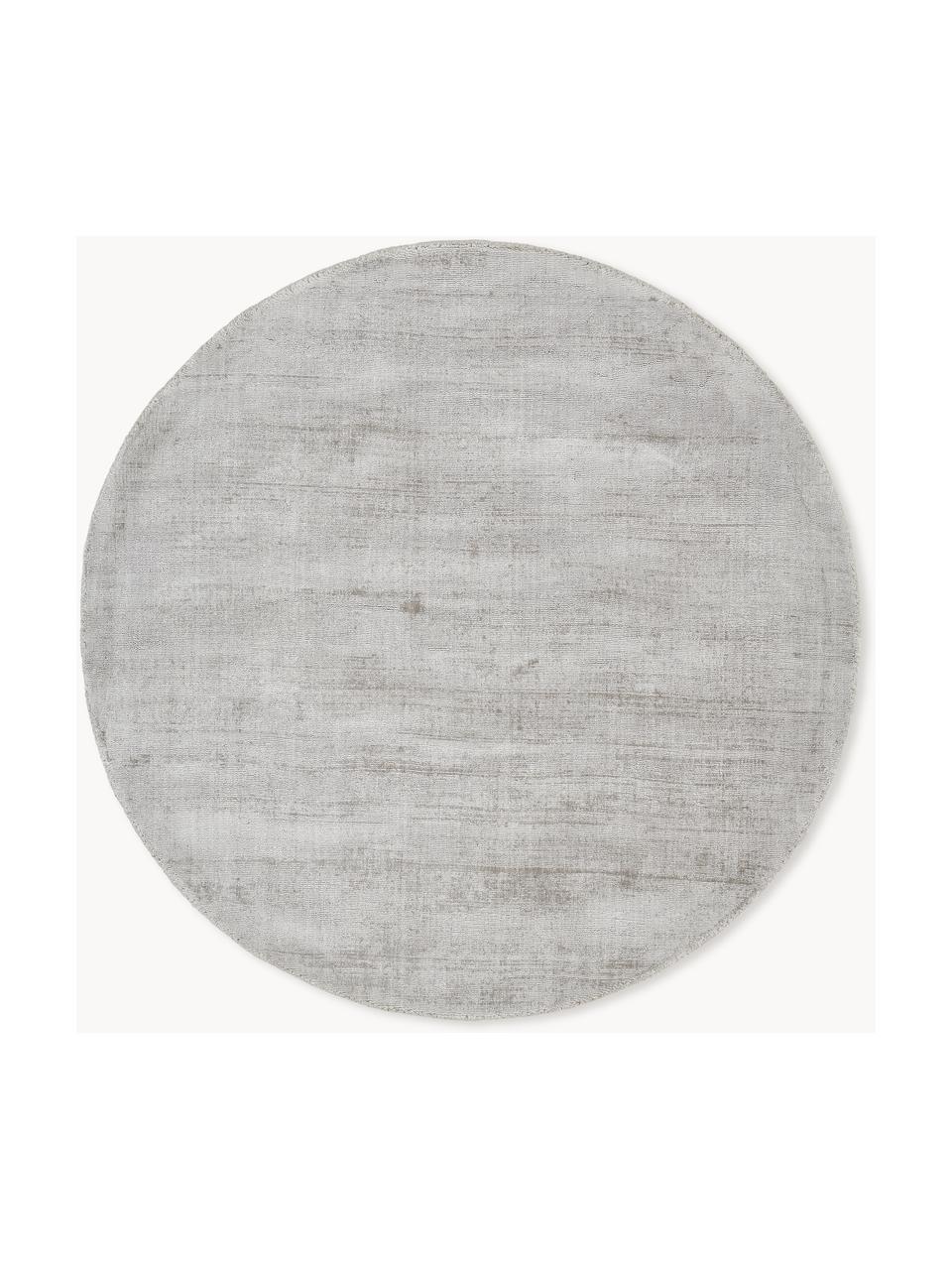 Tapis rond en viscose tissé main Jane, Gris clair, Ø 250 cm (taille XL)