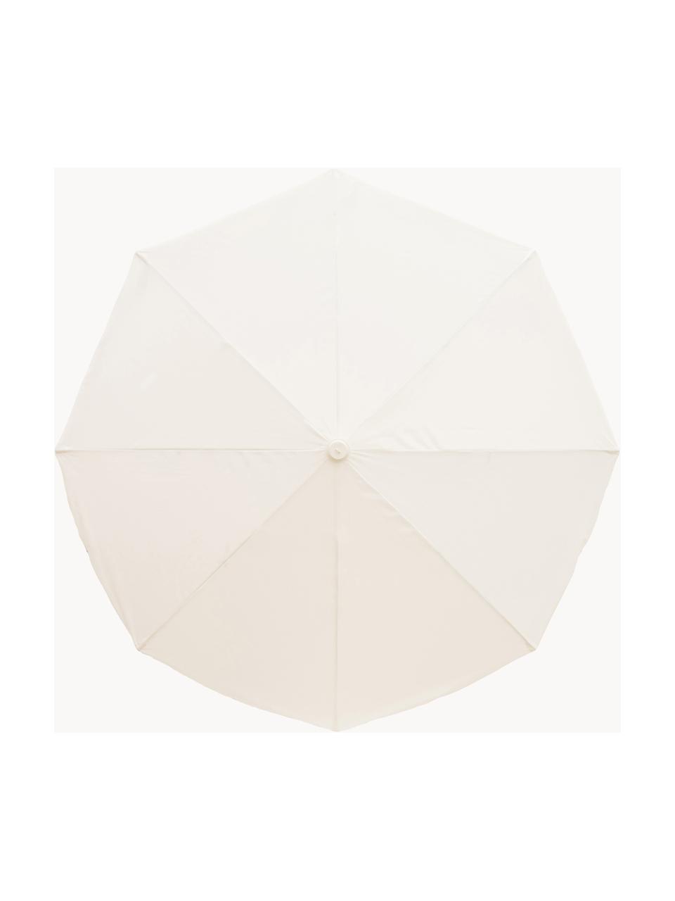 Parasol ogrodowy Amalfi, Ø 230 cm, Stelaż: drewno naturalne, Biały, czarny, Ø 230 x W 220 cm