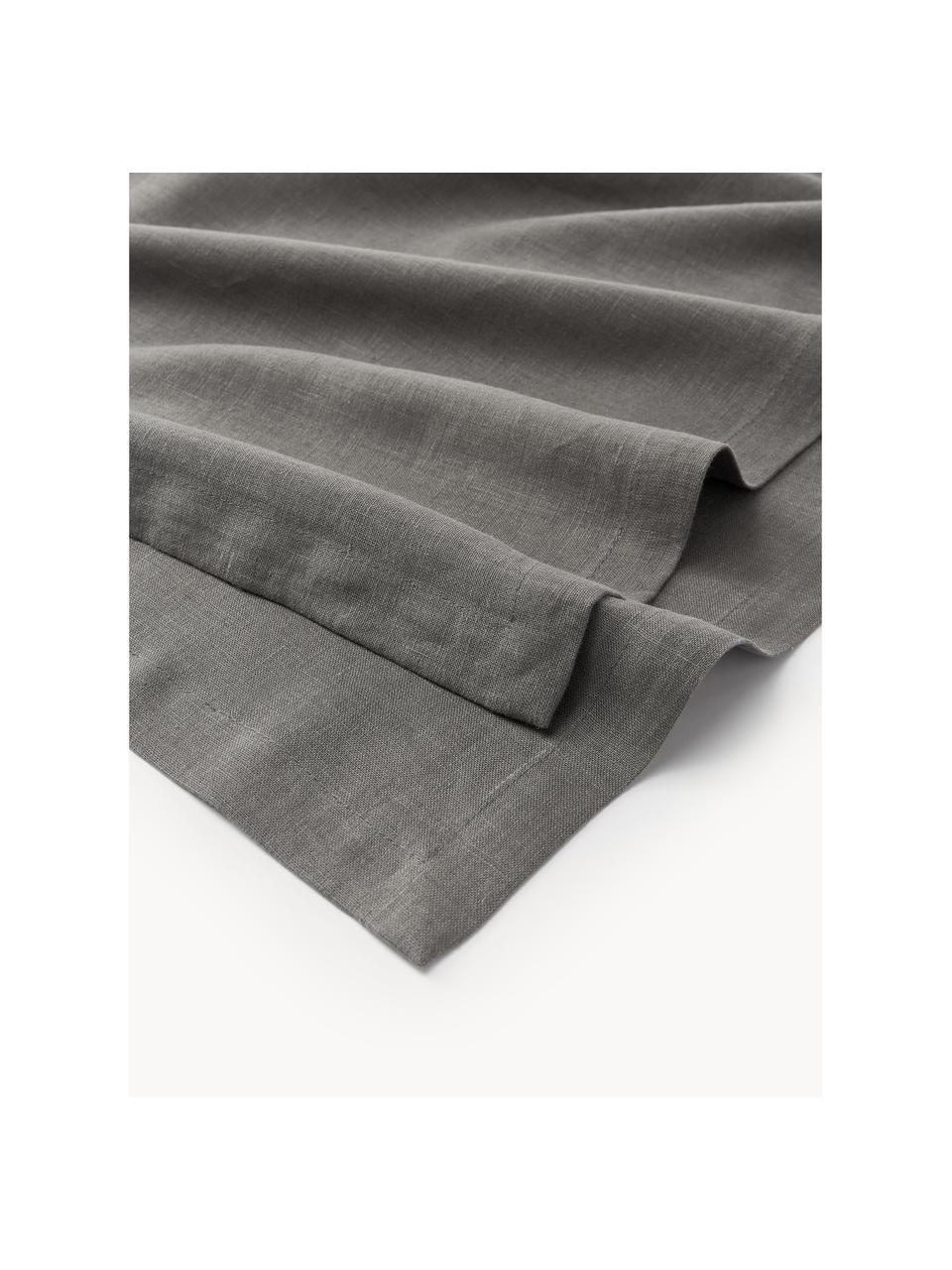 Mantel de lino Ruta, Gris oscuro, De 6 a 8 comensales (L 250 x An 130 cm)