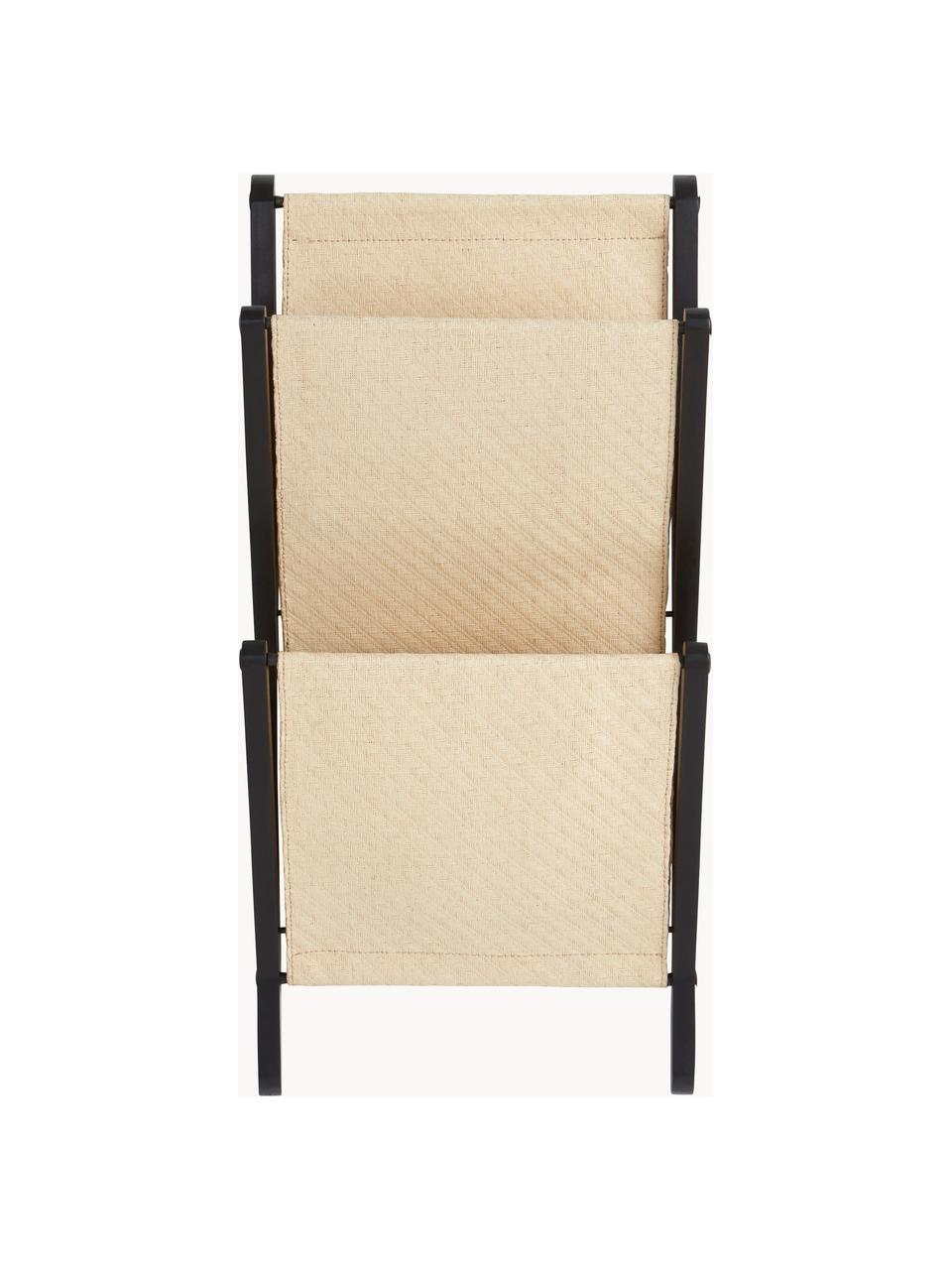 Wand-Zeitschriftenhalter Morgan aus Bambus/Rattan, Rahmen: Bambus, Hellbeige, Schwarz, B 36 x H 74 cm