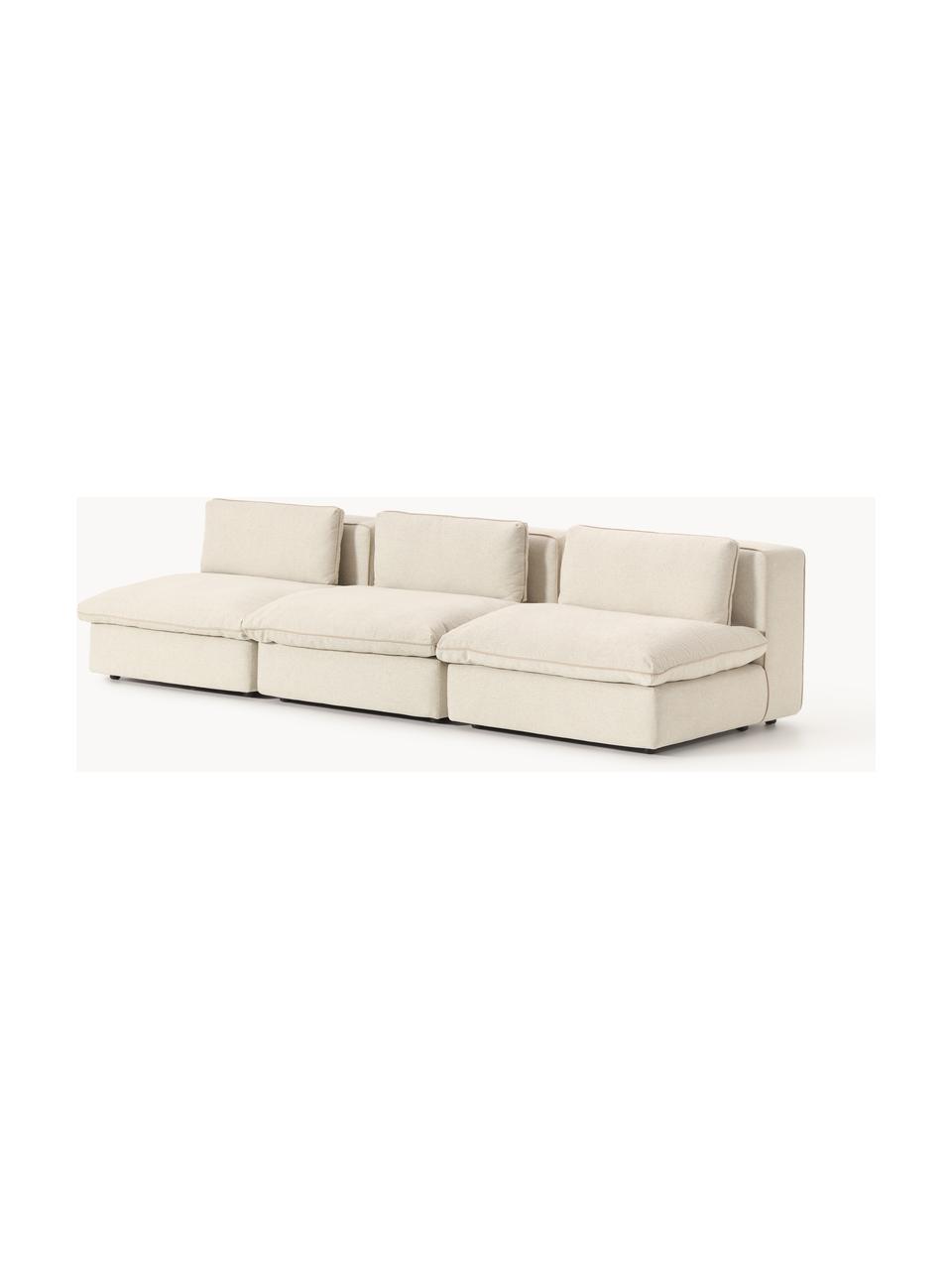 Modulares Sofa Felix (3-Sitzer), Bezug: 100 % Polyester Der strap, Gestell: Massives Kiefern- und Fic, Füße: Kunststoff Dieses Produkt, Webstoff Hellbeige, B 300 x T 110 cm