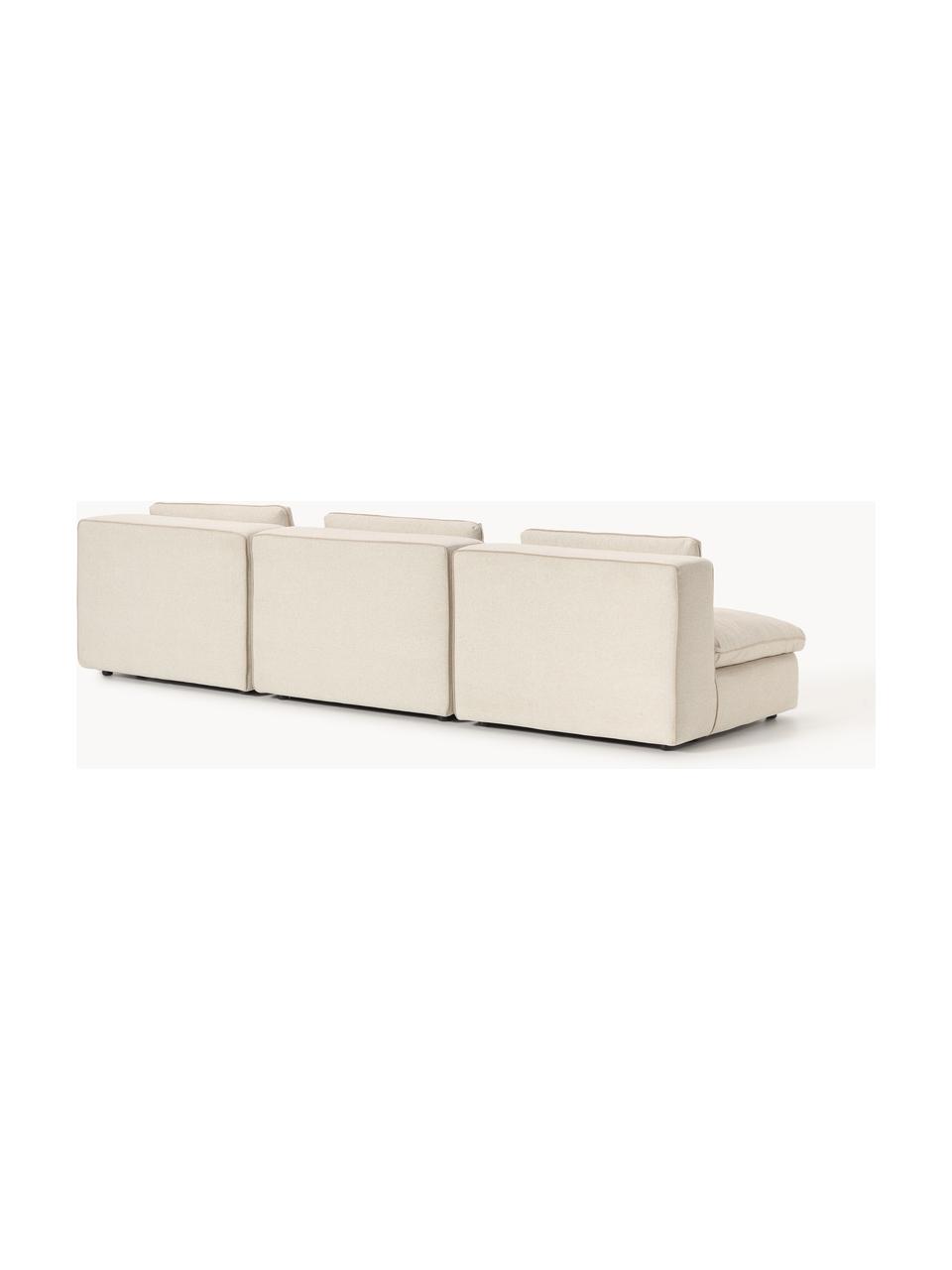 Modulares Sofa Felix (3-Sitzer), Bezug: 100 % Polyester Der strap, Gestell: Massives Kiefern- und Fic, Webstoff Hellbeige, B 300 x T 110 cm