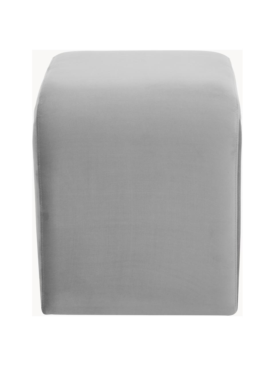 Samt-Hocker Penelope, Bezug: Samt (100 % Polyester) De, Gestell: Metall, Sperrholz, Samt Grau, B 61 x H 46 cm