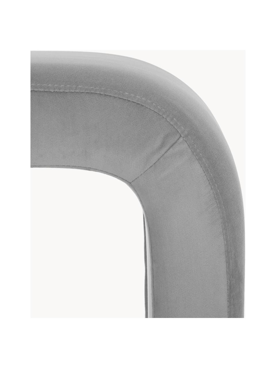 Fluwelen kruk Penelope, Bekleding: fluweel (100% polyester) , Frame: metaal, multiplex, Fluweel grijs, B 61 x H 46 cm