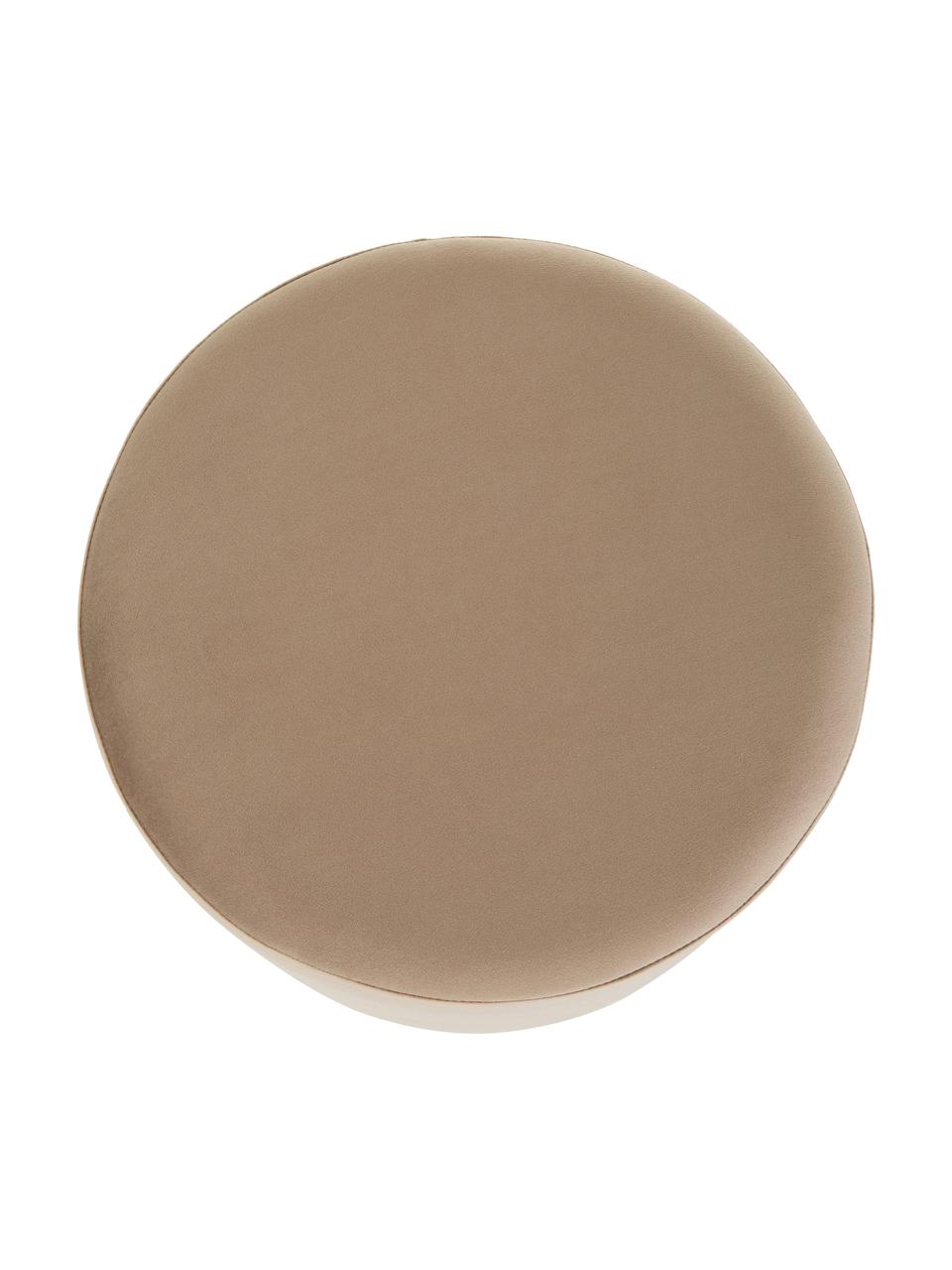 Pouf in velluto Orchid, Rivestimento: velluto (100% poliestere), Struttura: compensato, Velluto taupe, dorato, Ø 38 x Alt. 38 cm