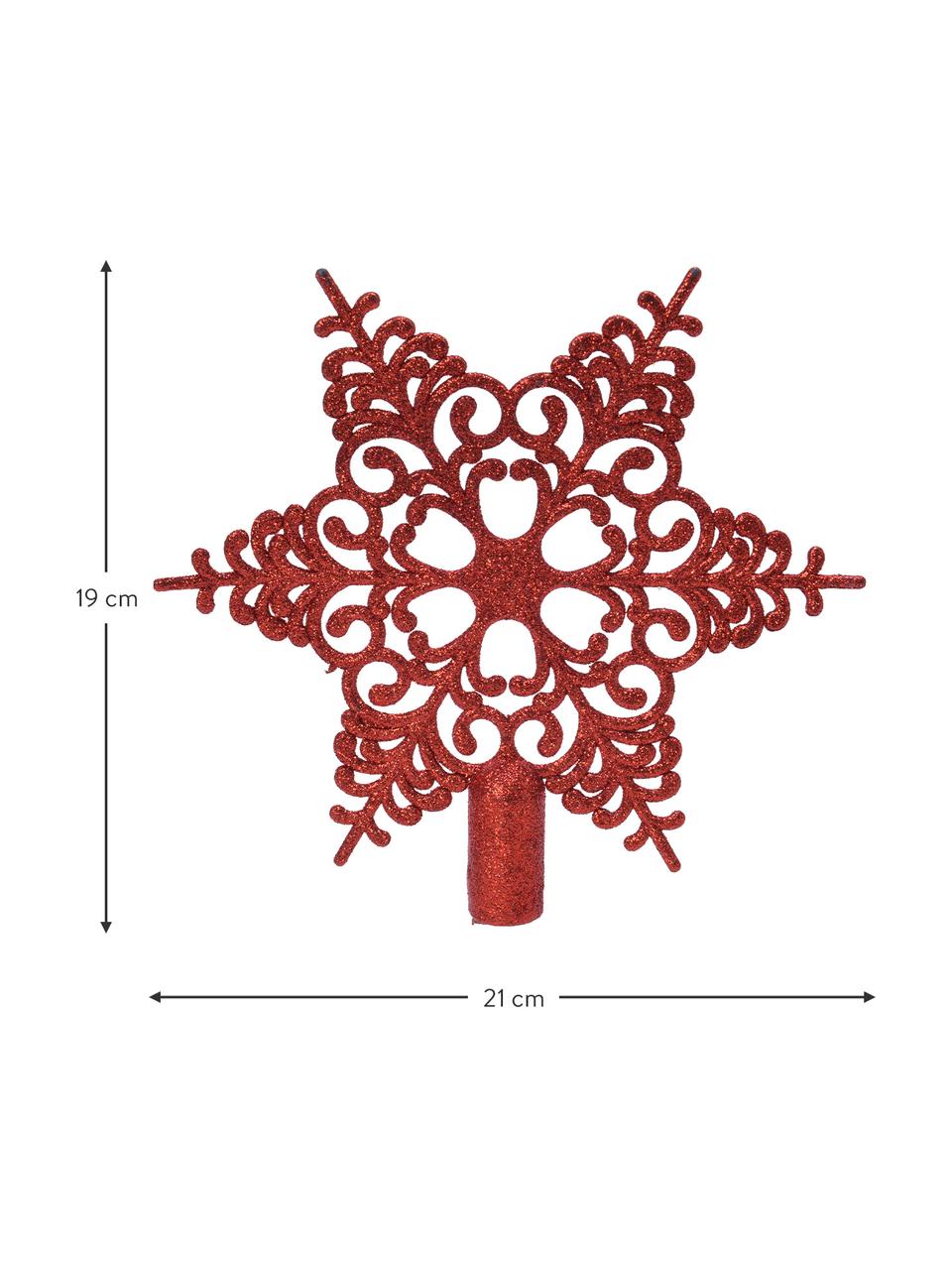 Kerstboom piek Adelle Ø 19 cm, Kunststof, Glanzend rood, Ø 19 x H 19 cm